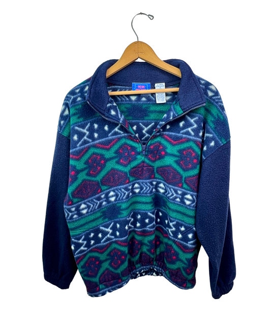 90’s Aztec Pattern Cozy 1/4 Zip Fleece Pullover Size M/L