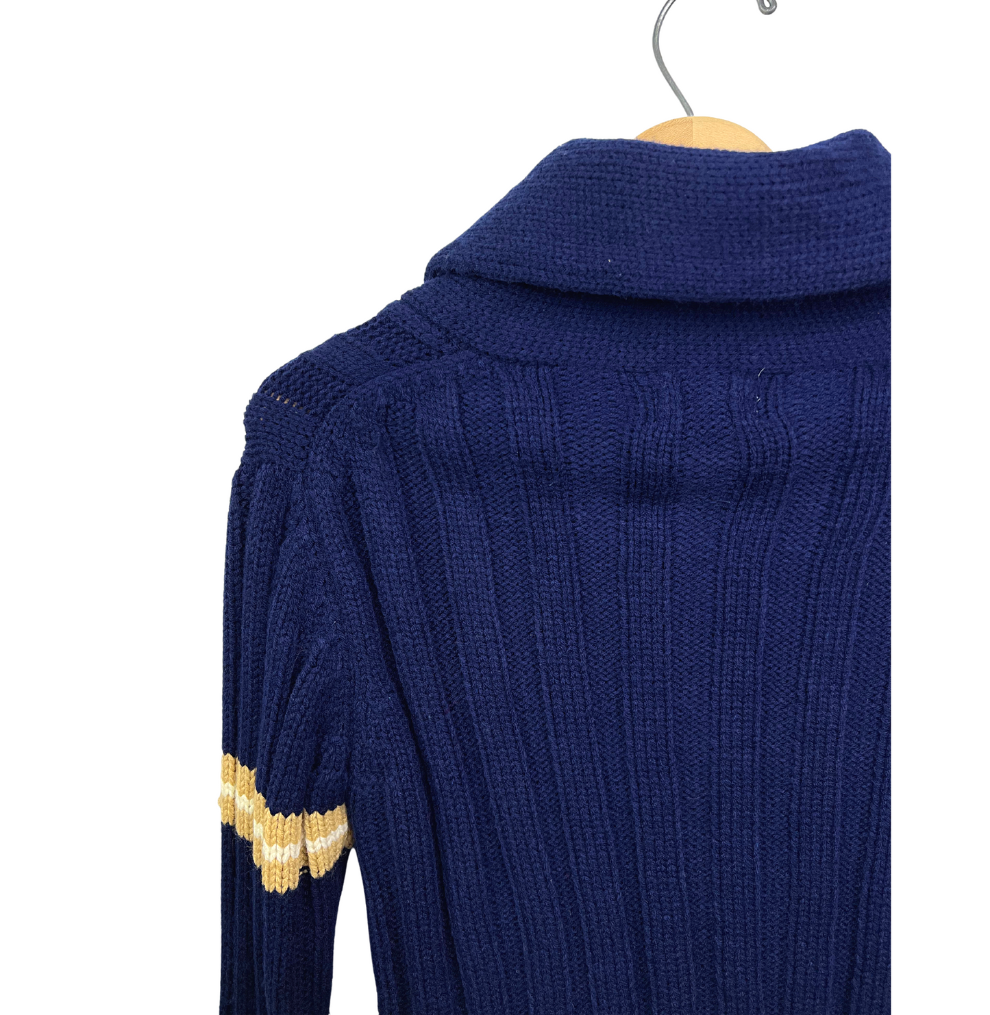 60’s Sears Chunky Stripe Shawl Academia Cardigan Sweater Size S/M