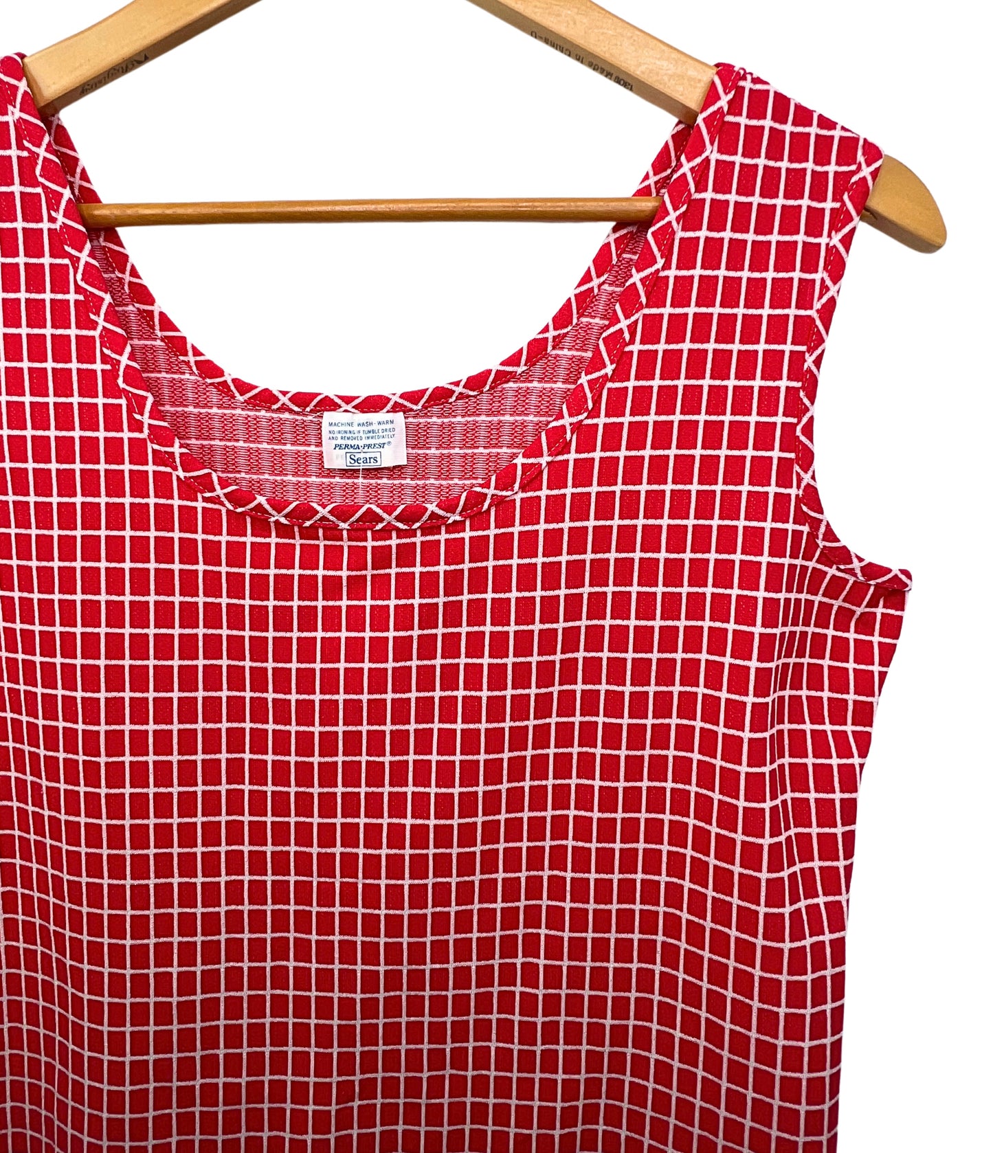 60’s Sears Retro Windowpane Tank Top Size S/M