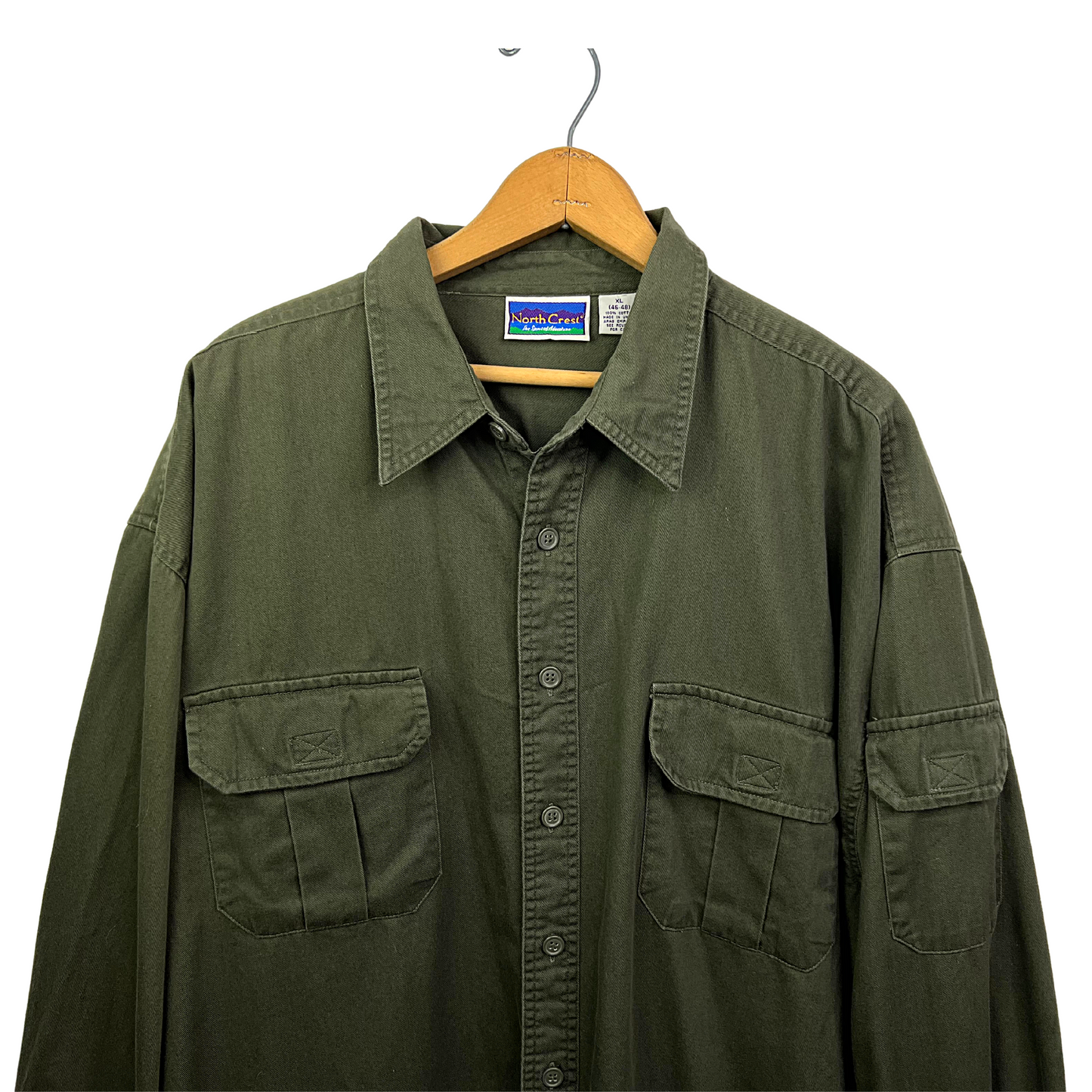 90’s Army Green Cargo Buttondown Shirt Size XL