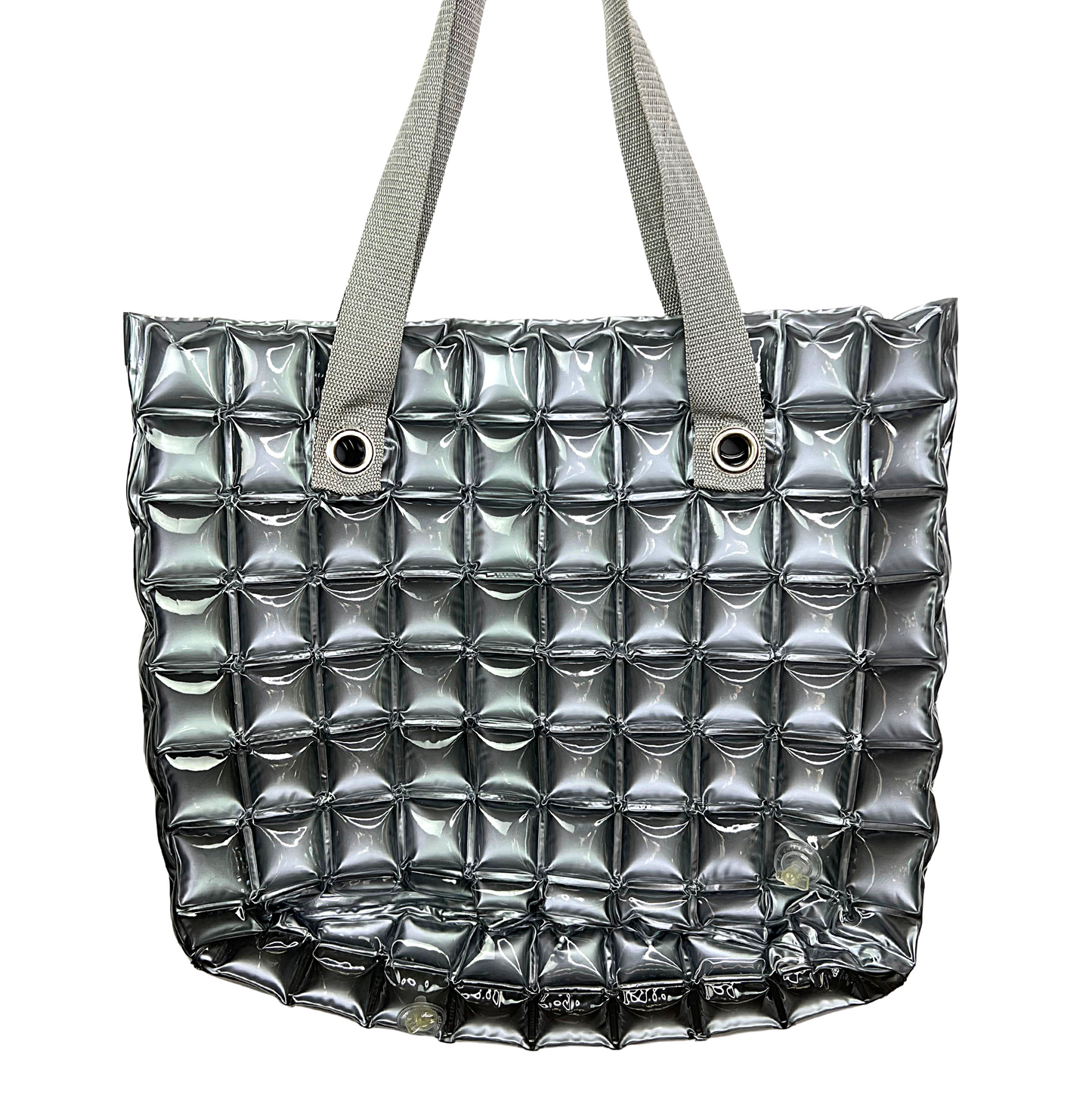 00’s Y2K Silver Inflatable Bubble Tote Bag