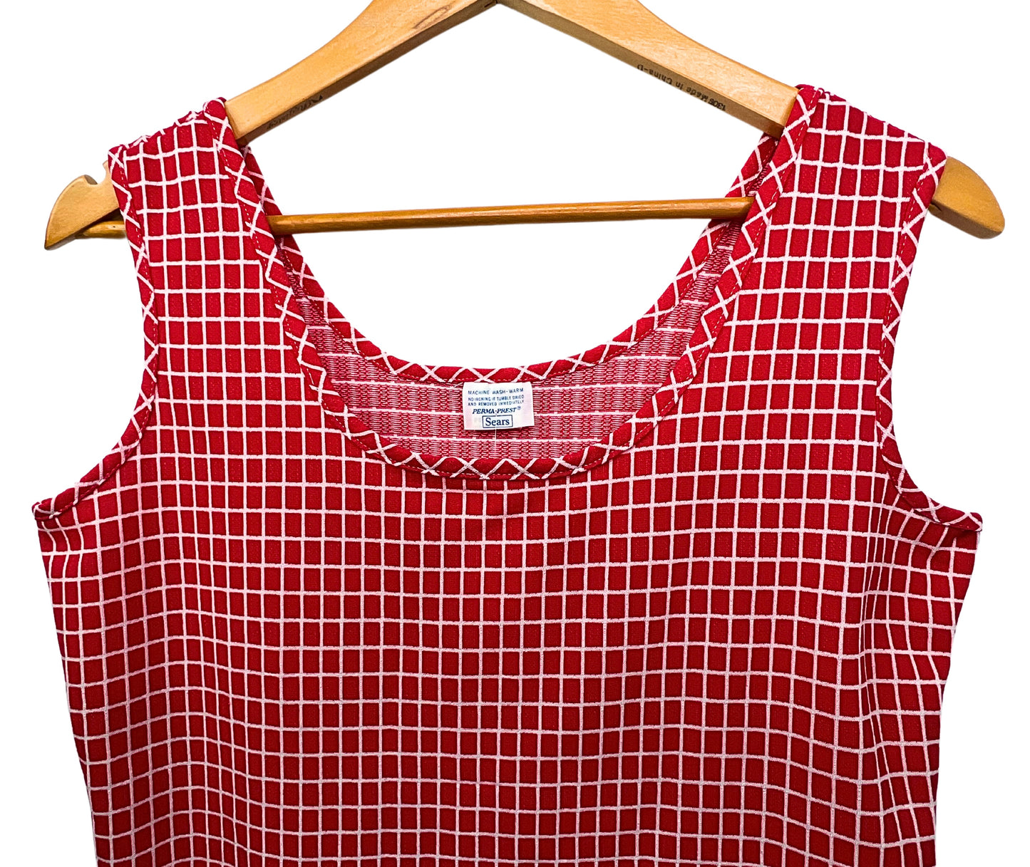 60’s Sears Retro Windowpane Tank Top Size S/M