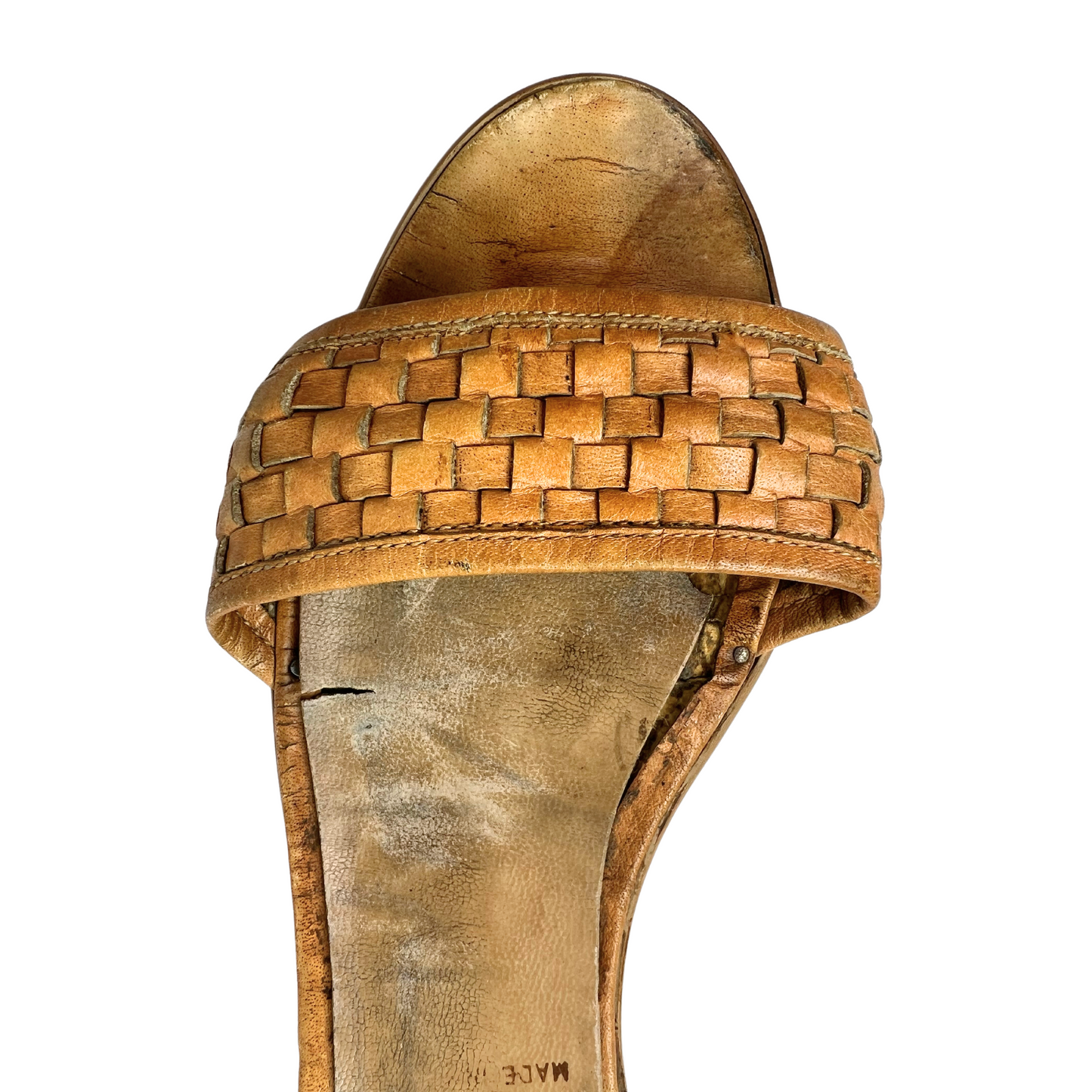 70’s Woven Leather Gladiator Sandals Size W7.5