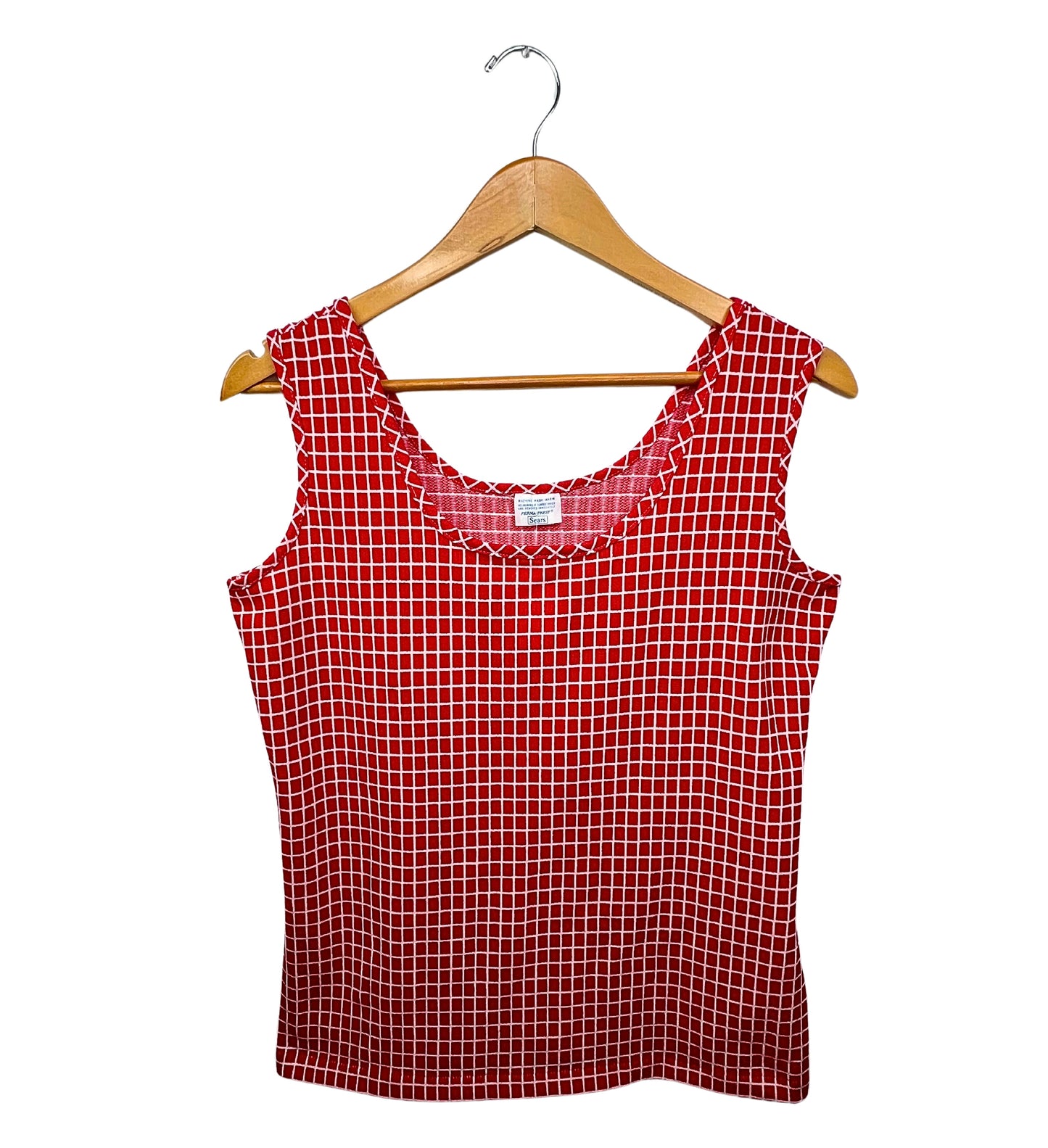 60’s Sears Retro Windowpane Tank Top Size S/M