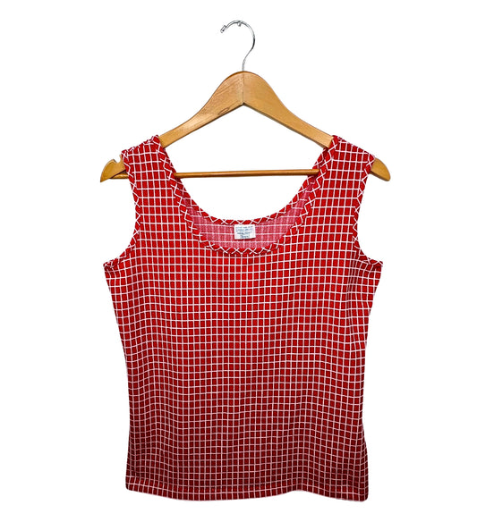 60’s Sears Retro Windowpane Tank Top Size S/M