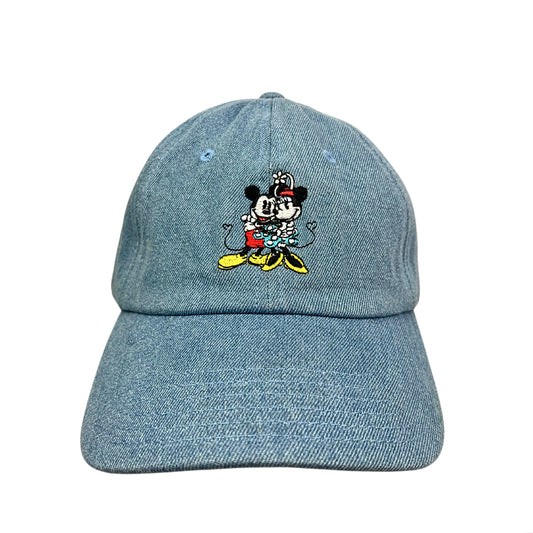 90’s Mickey & Minnie Mouse Love Couple Valentine’s Day Disney Denim Hat