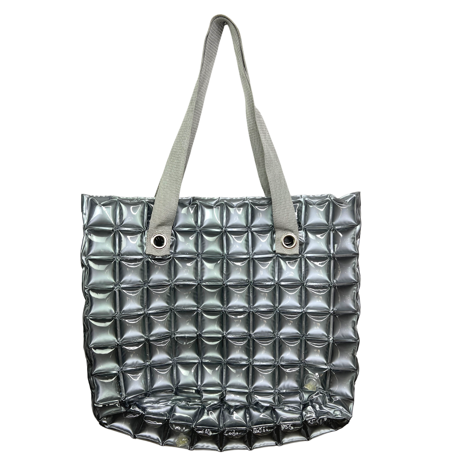 00’s Y2K Silver Inflatable Bubble Tote Bag