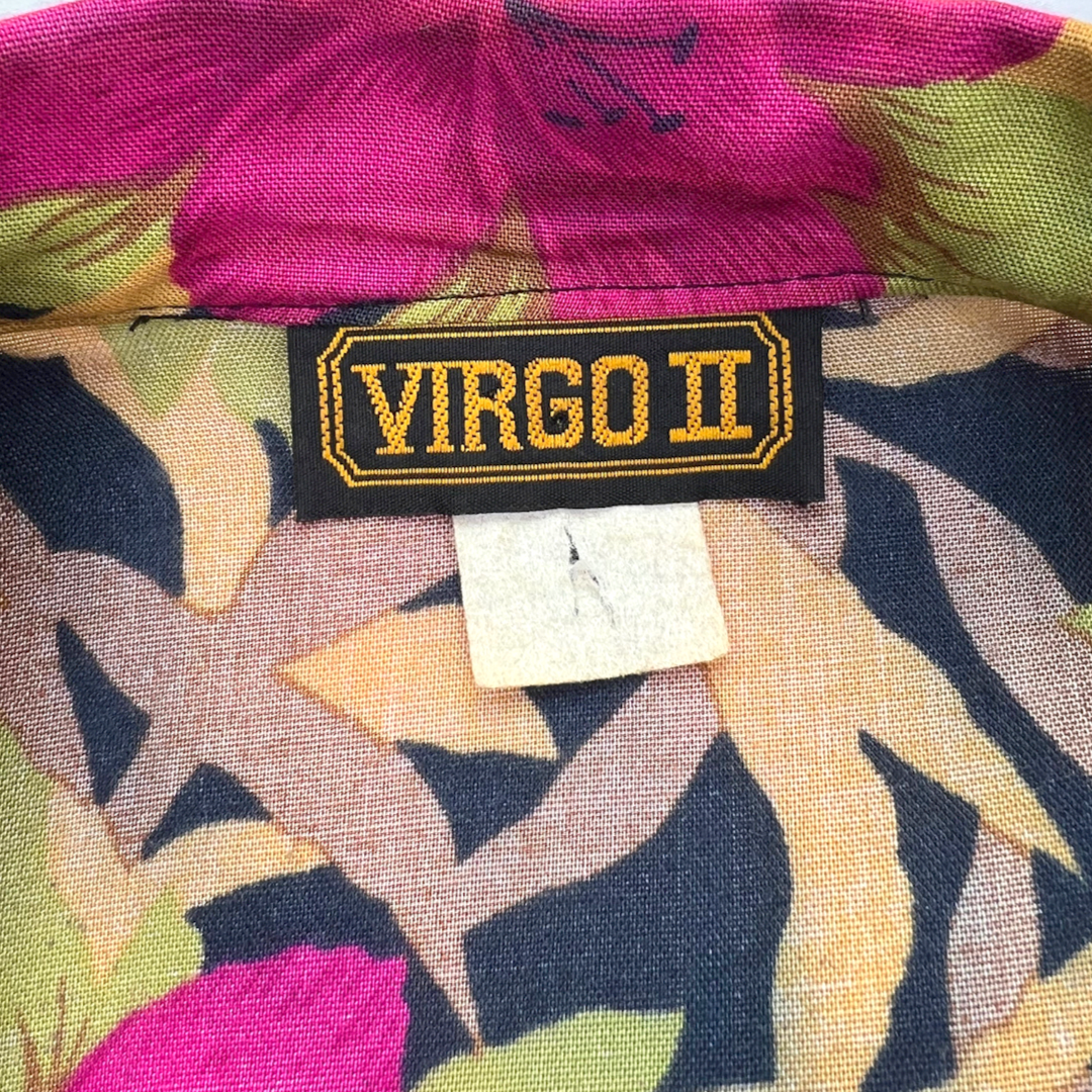80’s Botanical Safari Print Elastic Waist Romper Jumper Dress with Pockets Sz Medium