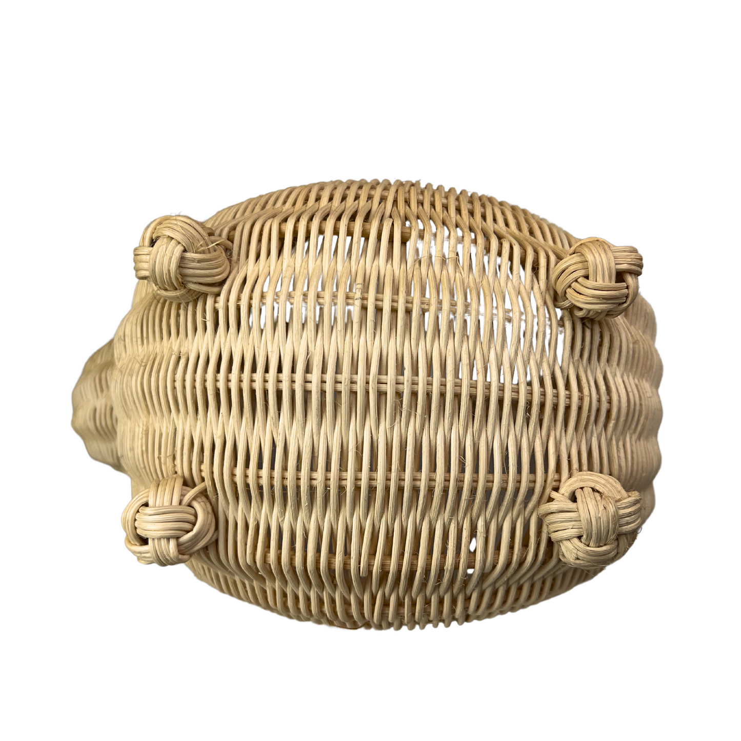 Vintage MCM Wicker Rattan Duck Swan Goose Bird Basket