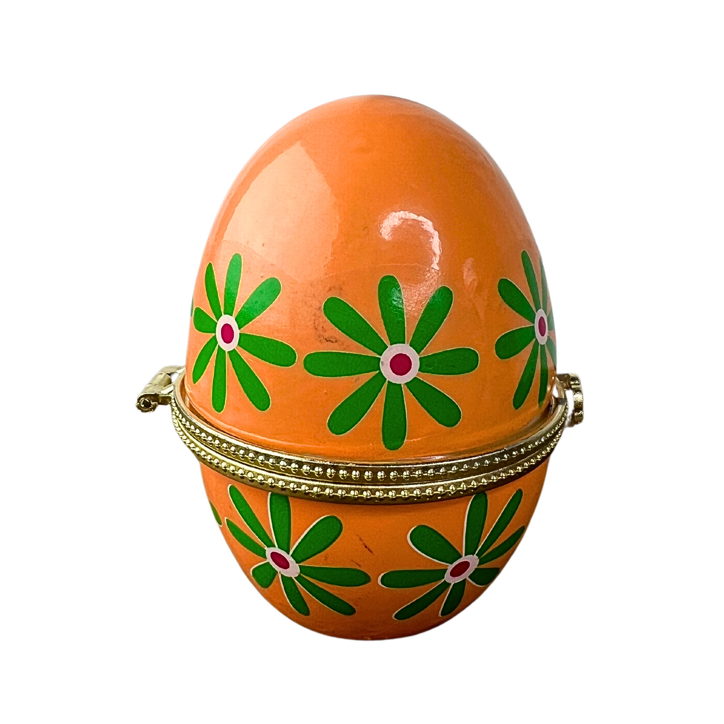 Painted Easter Egg Hinged Trinket Box