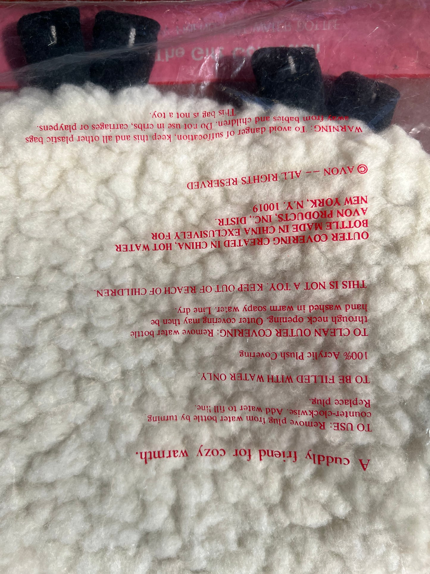 80’s Avon Plush Fleece Lamb Hot Water Bottle