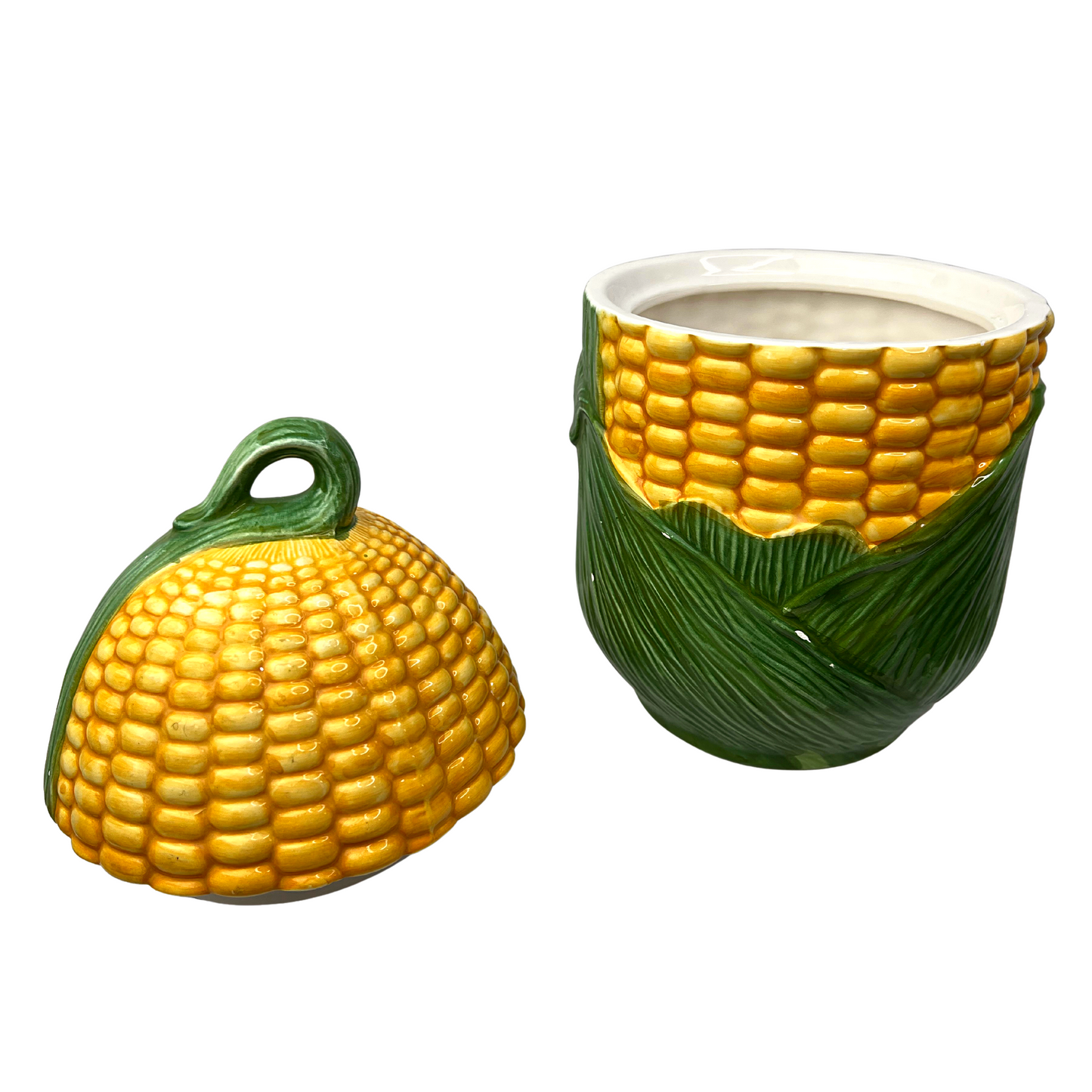 Vintage Corn on the Cob Ceramic Cookie Jar 10”