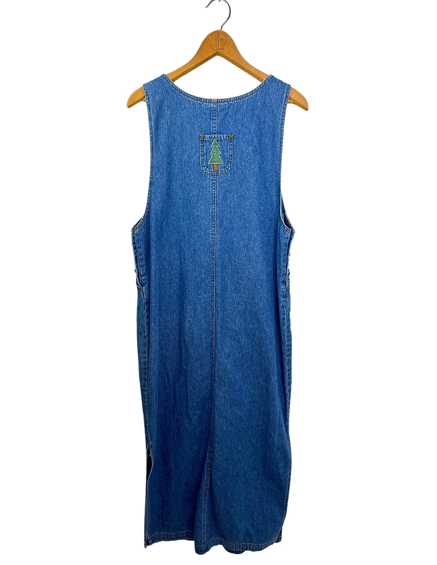 90's Denim Cottagecore Camping Wildlife Overall Maxi Dress