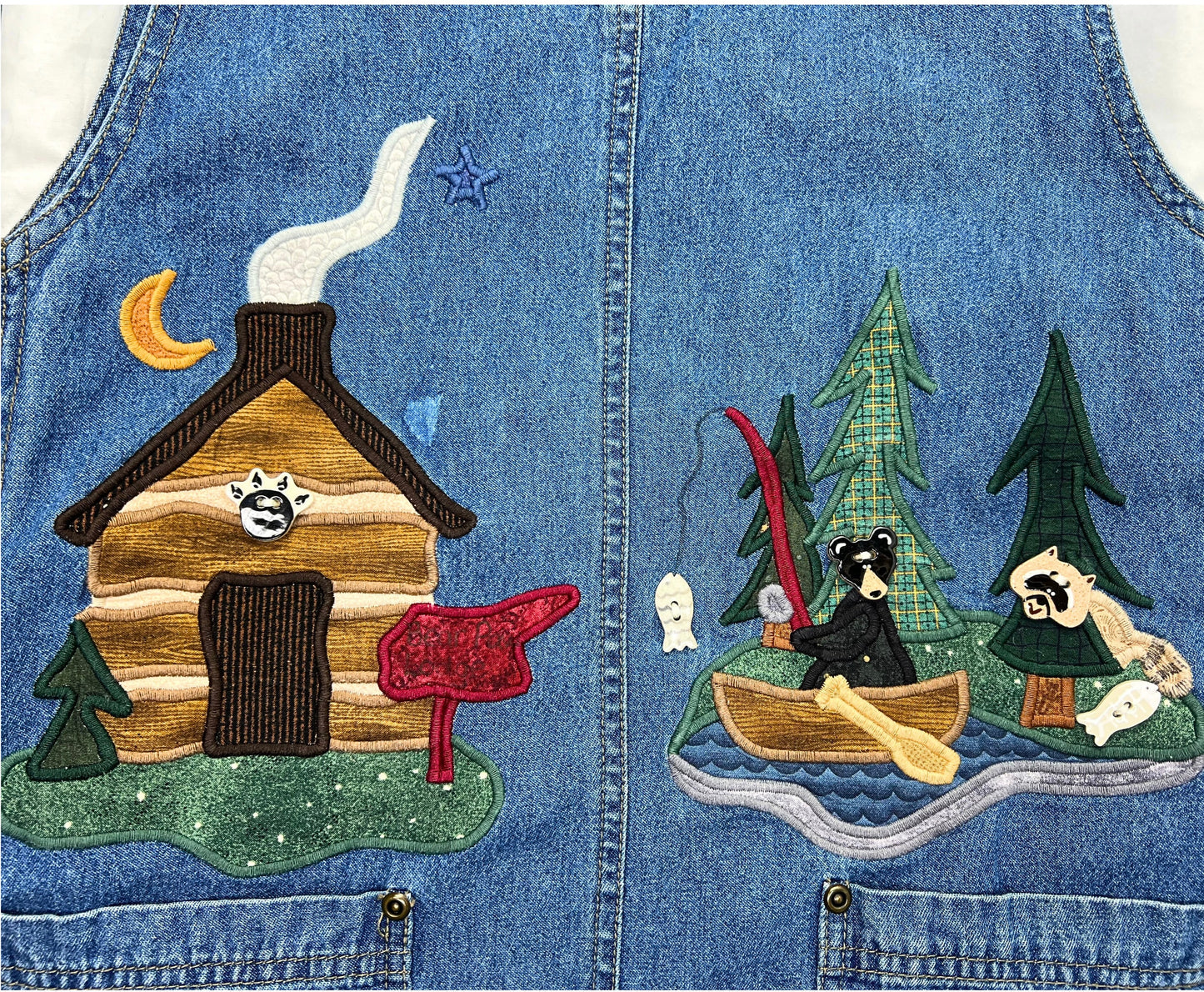 90's Denim Cottagecore Camping Wildlife Overall Maxi Dress