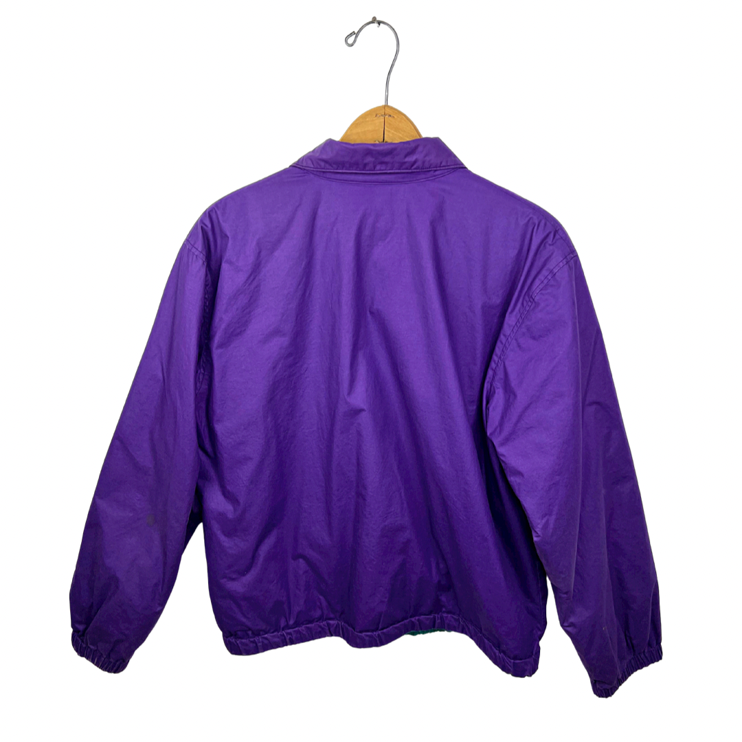 70’s Ralph Lauren Polo Logo Purple Teal Bomber Jacket Size Large