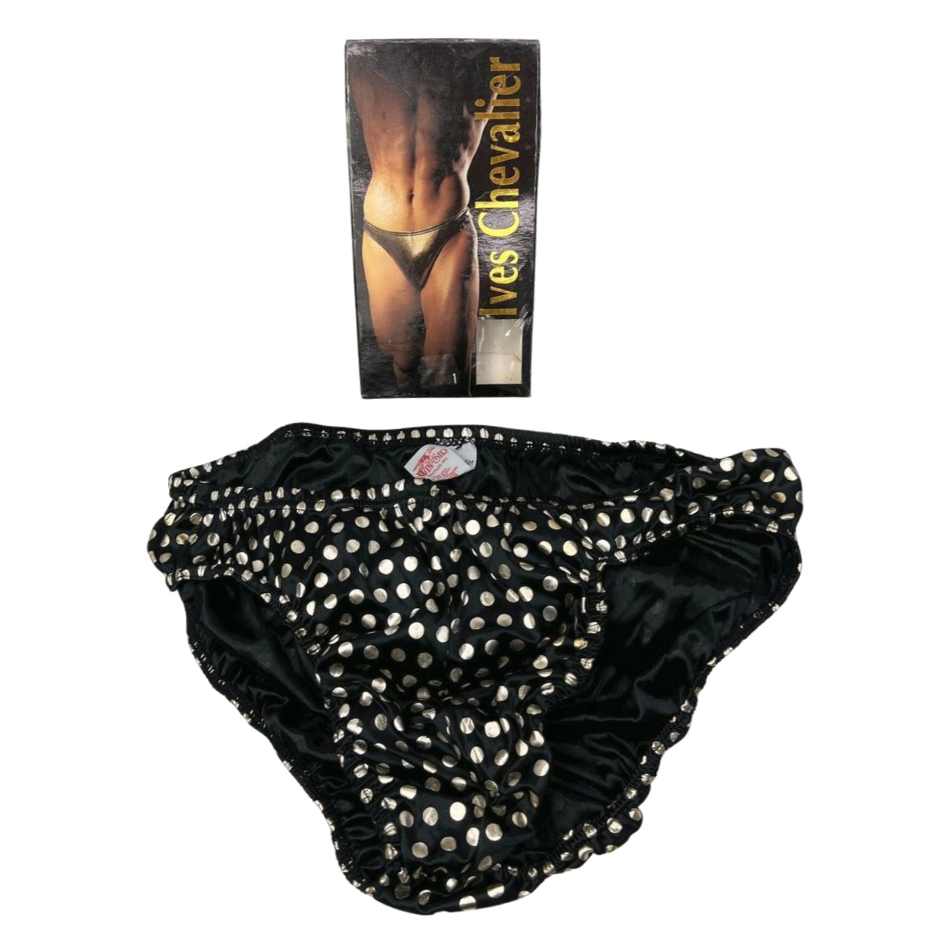 New IVES CHEVALIER Polka Dot Metallic Bikini Brief DEADSTOCK