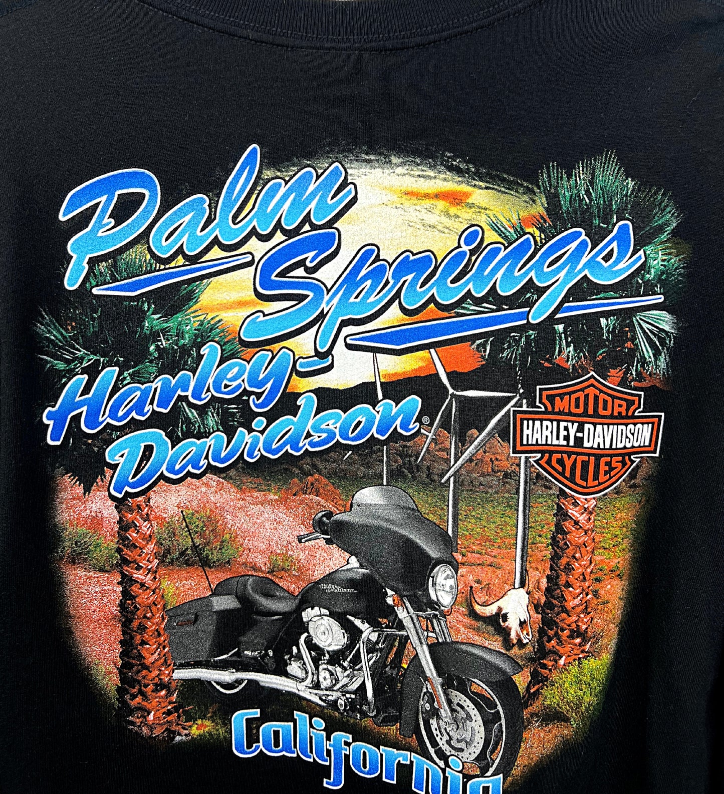 2012 Harley Davidson Palm Springs Spellout Biker Pocket Tee Size Large