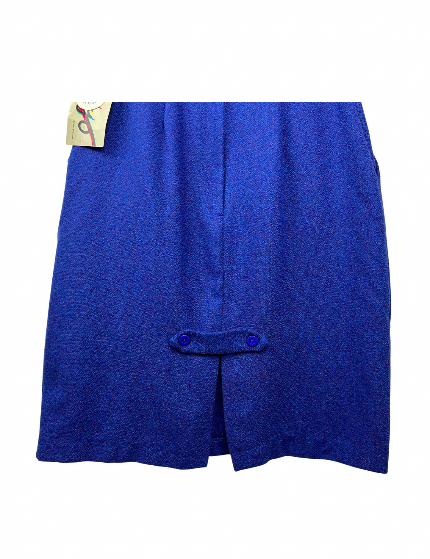 80’s Cobalt Blue Italian Wool DEADSTOCK Pencil Skirt Size 2
