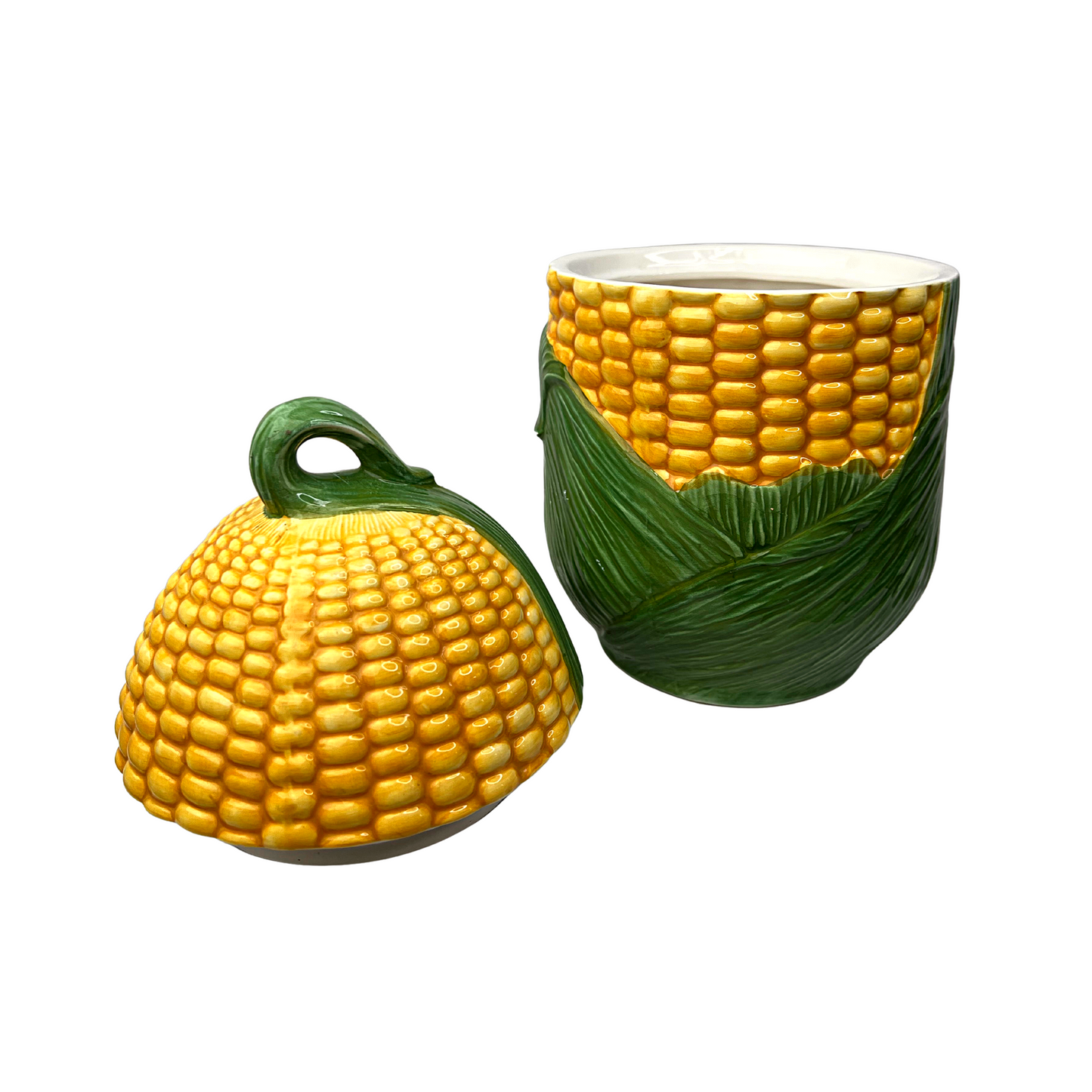 Vintage Corn on the Cob Ceramic Cookie Jar 10”