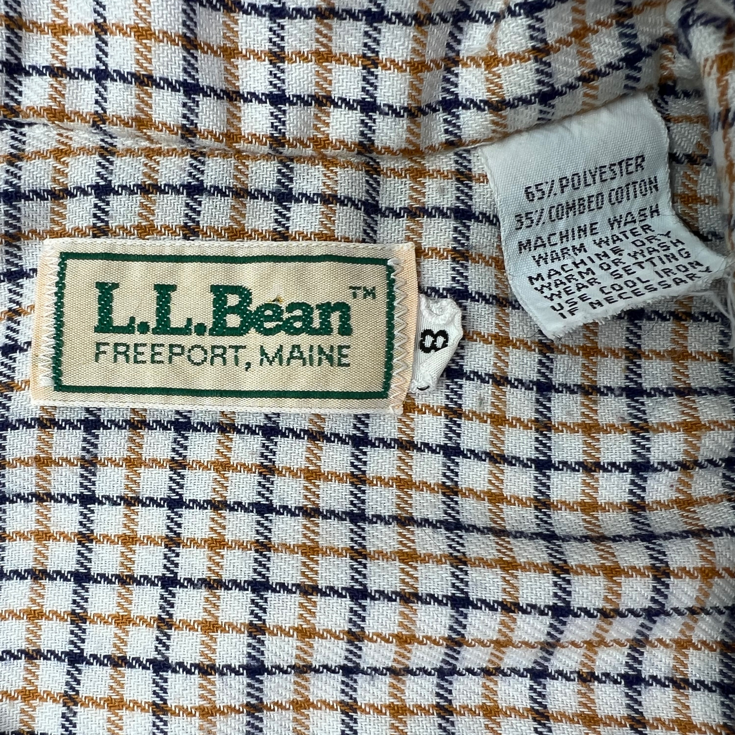90's LL Bean Plaid Flannel Buttondown Shirt Wms Size 8