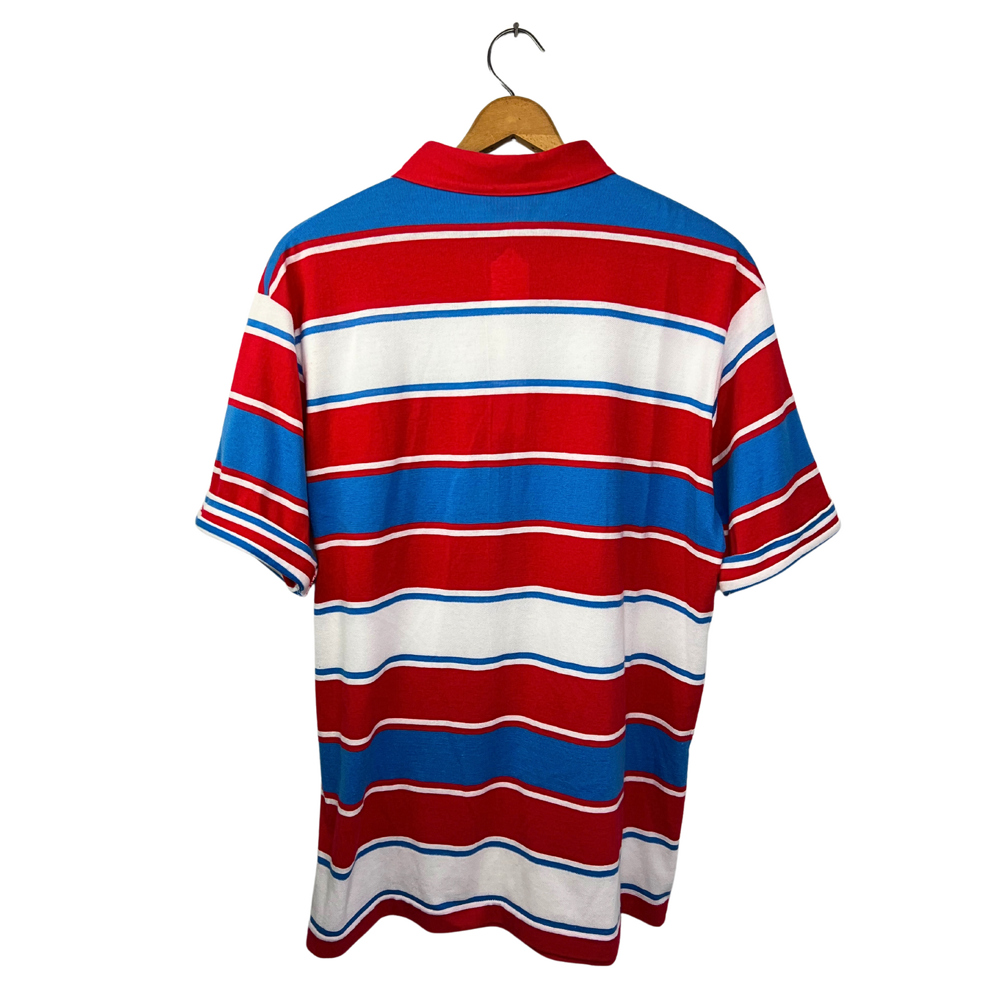 80’s Retro Red Stripe Henley Polo Size Large