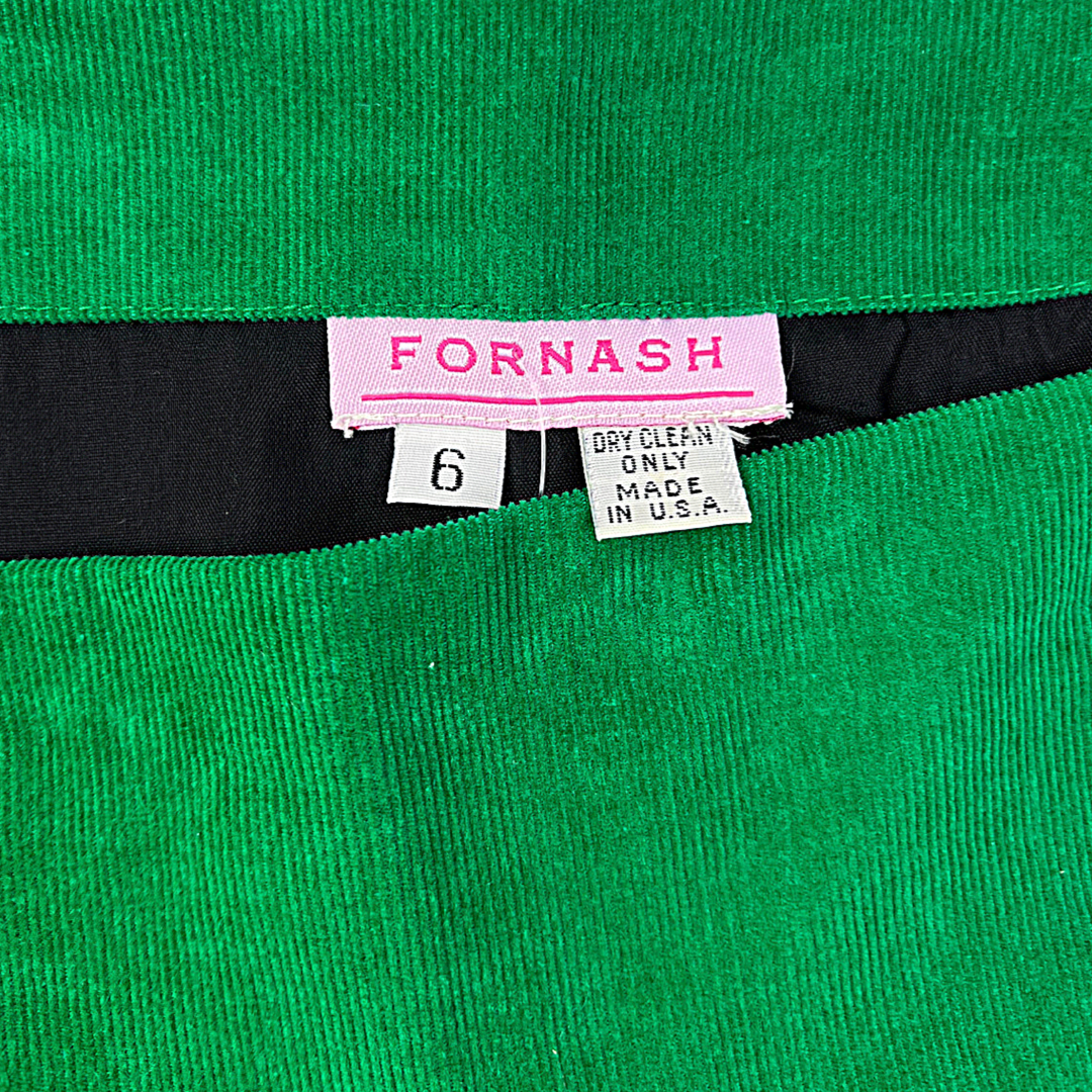 90’s Kelly Green Fine Wale Corduroy Skirt Size Medium