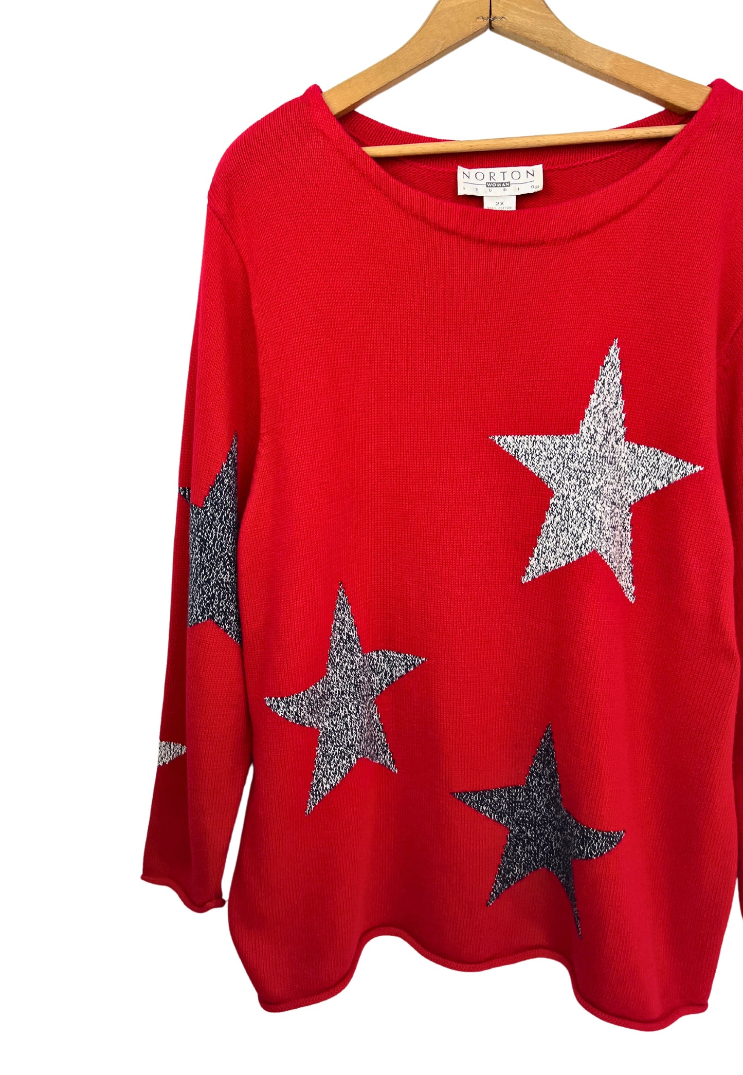 90's Stars Chunky Sweater Plus Size 2X