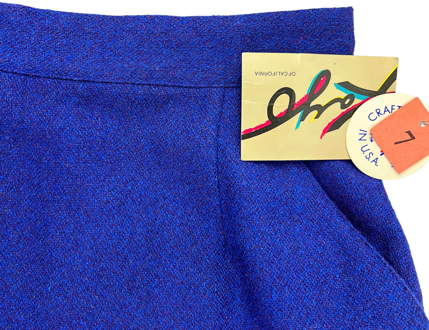 80’s Cobalt Blue Italian Wool DEADSTOCK Pencil Skirt Size 2