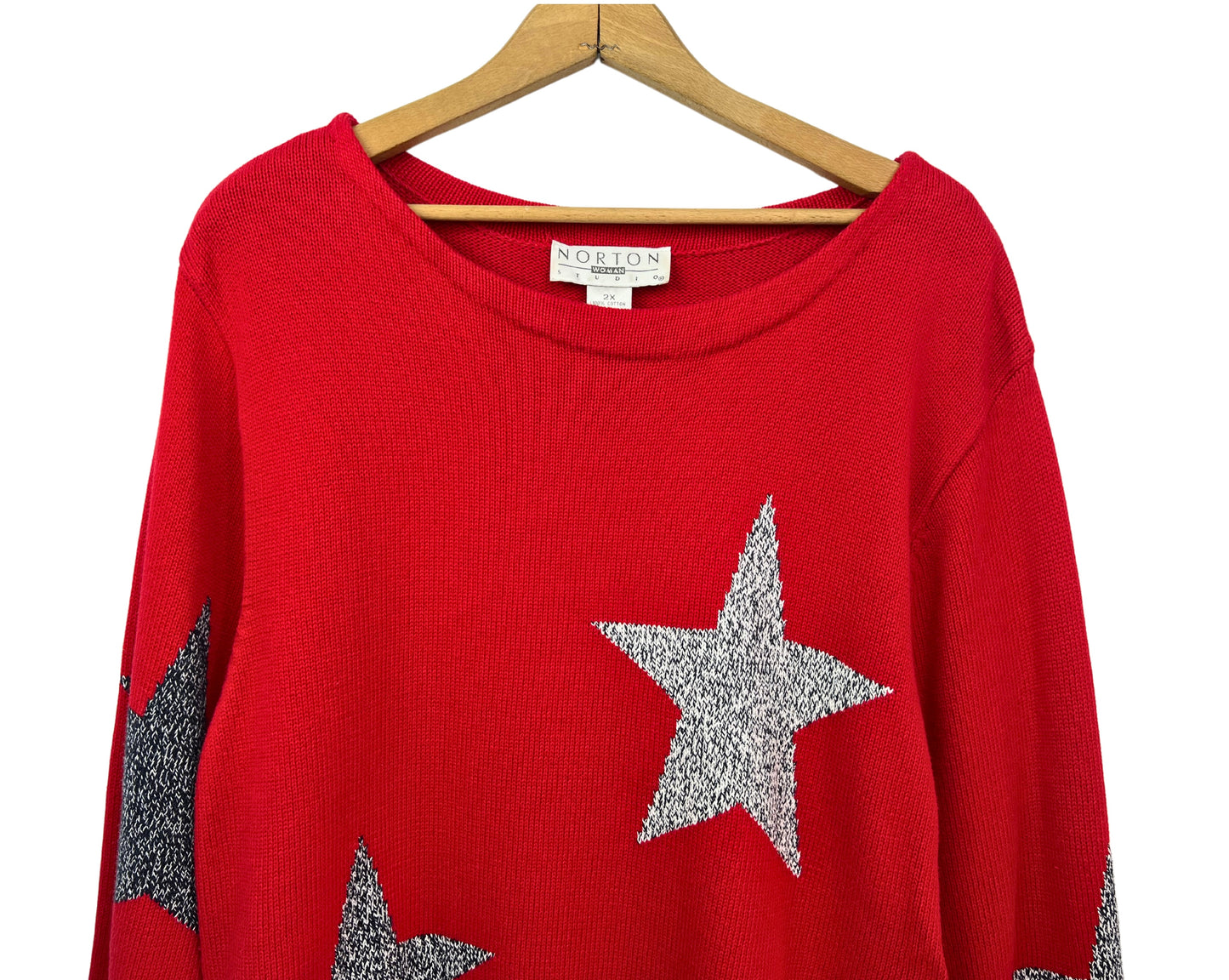 90's Stars Chunky Sweater Plus Size 2X