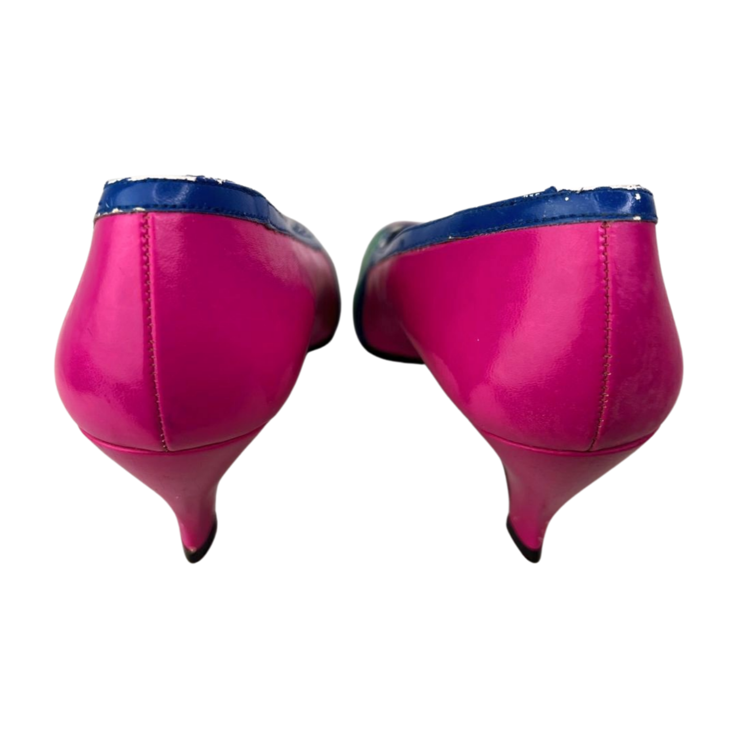 80s Pink Mod Colorblock Heels Wms Size 5