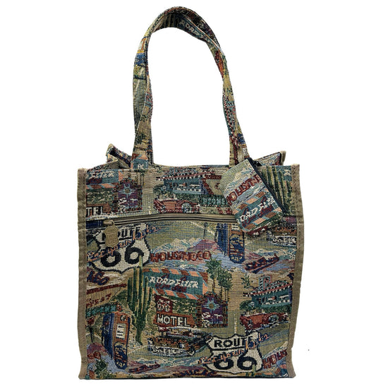 90’s Route 66 Road Trip Tapestry Purse with Coin Purse