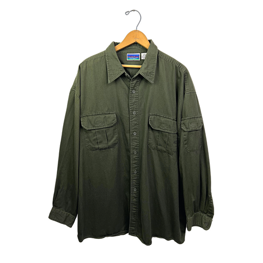 90’s Army Green Cargo Buttondown Shirt Size XL
