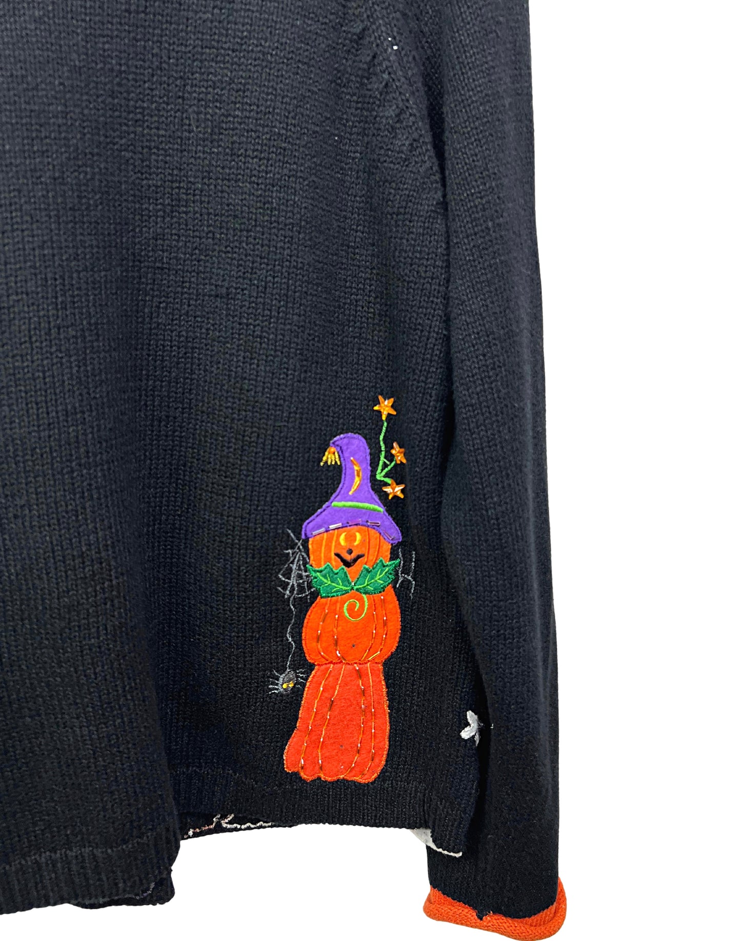 90’s Halloween Spooky Szn Beaded Chunky Holiday Cardigan Size Small