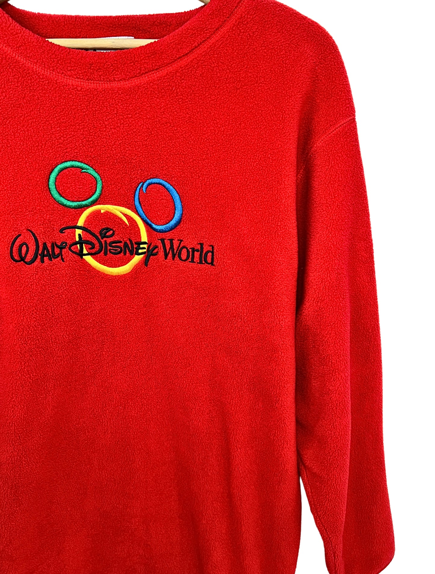 00s Walt Disney World Rainbow Mickey Fleece Pullover Size Large