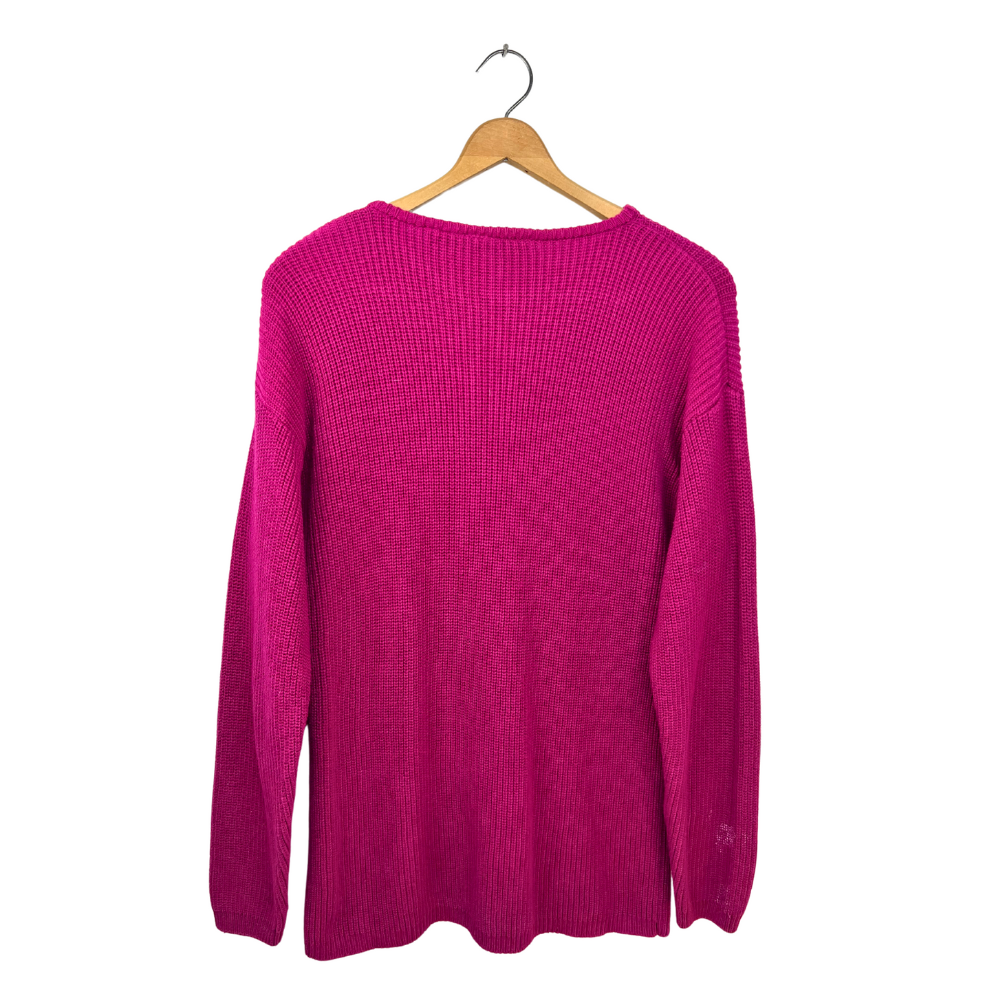 80’s Pink Chunky Knit Keyhole Sweater