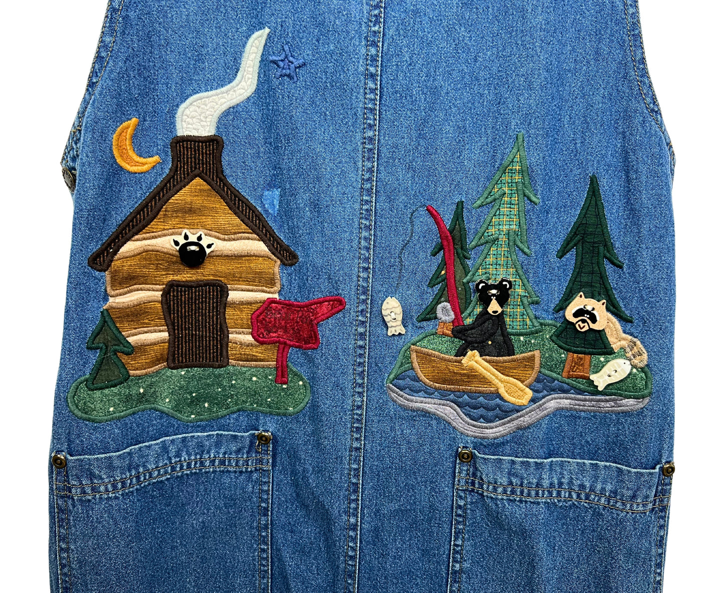 90's Denim Cottagecore Camping Wildlife Overall Maxi Dress