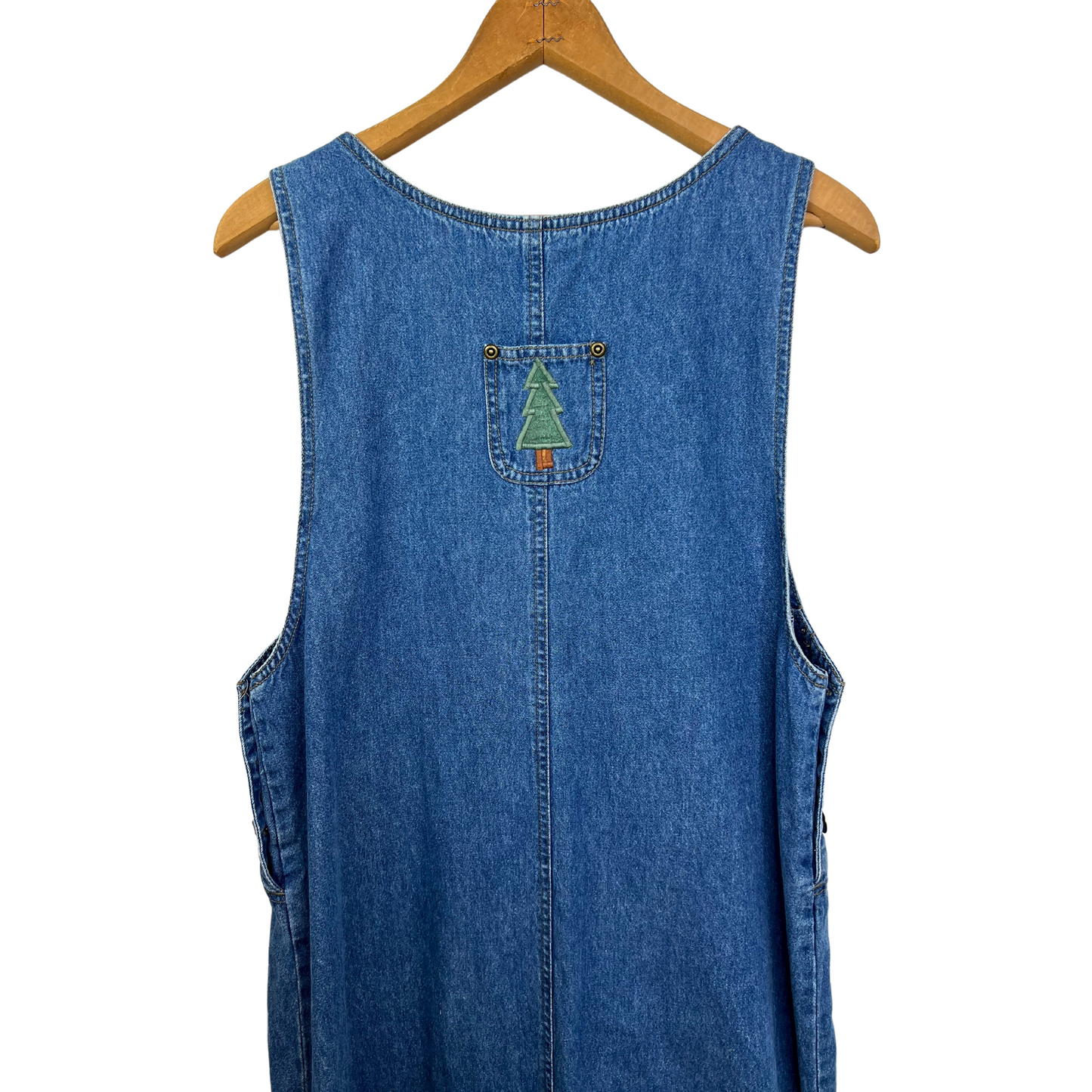 90's Denim Cottagecore Camping Wildlife Overall Maxi Dress