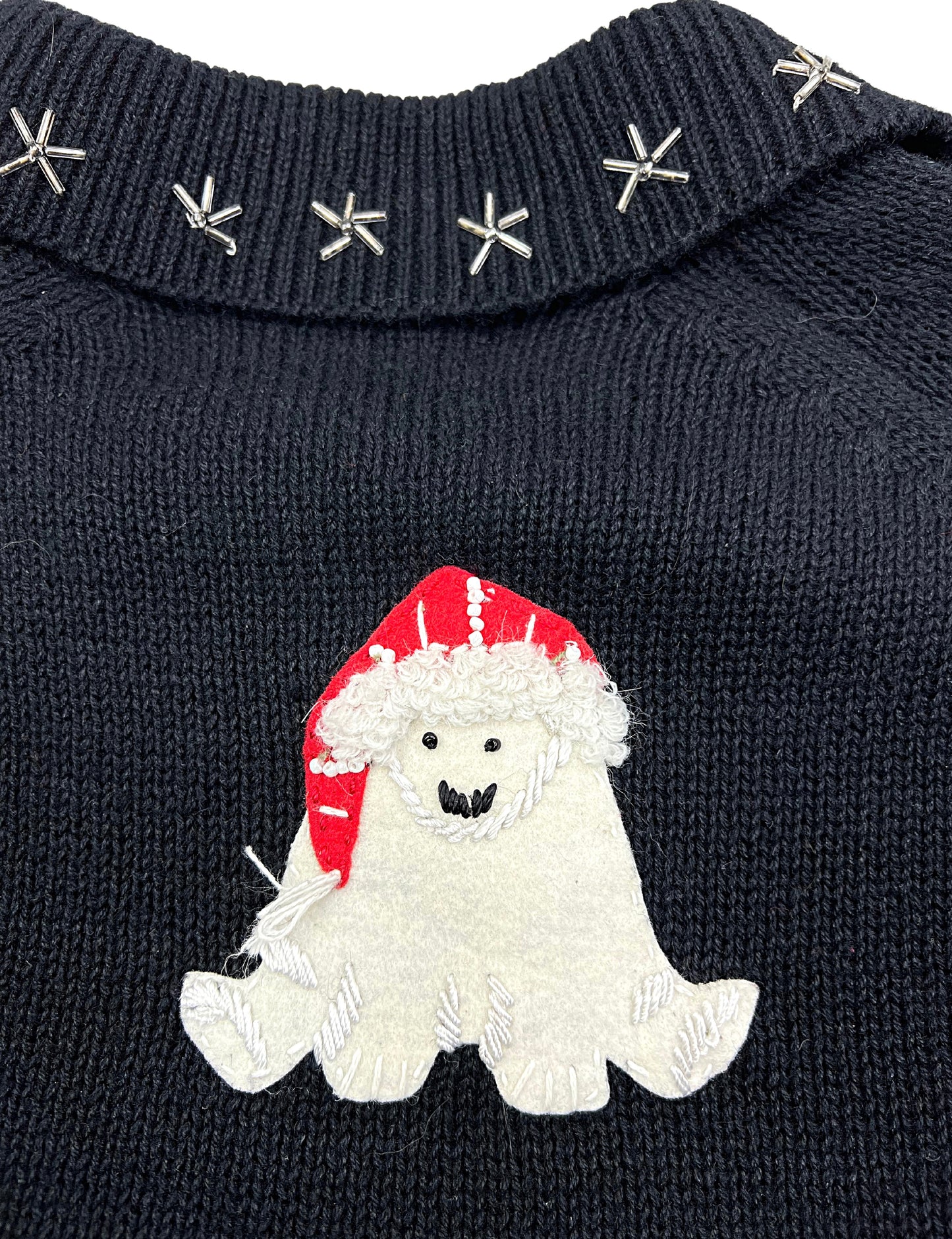 00s Y2K Snowflake Polar Bear Chunky Cardigan Sweater Size Large