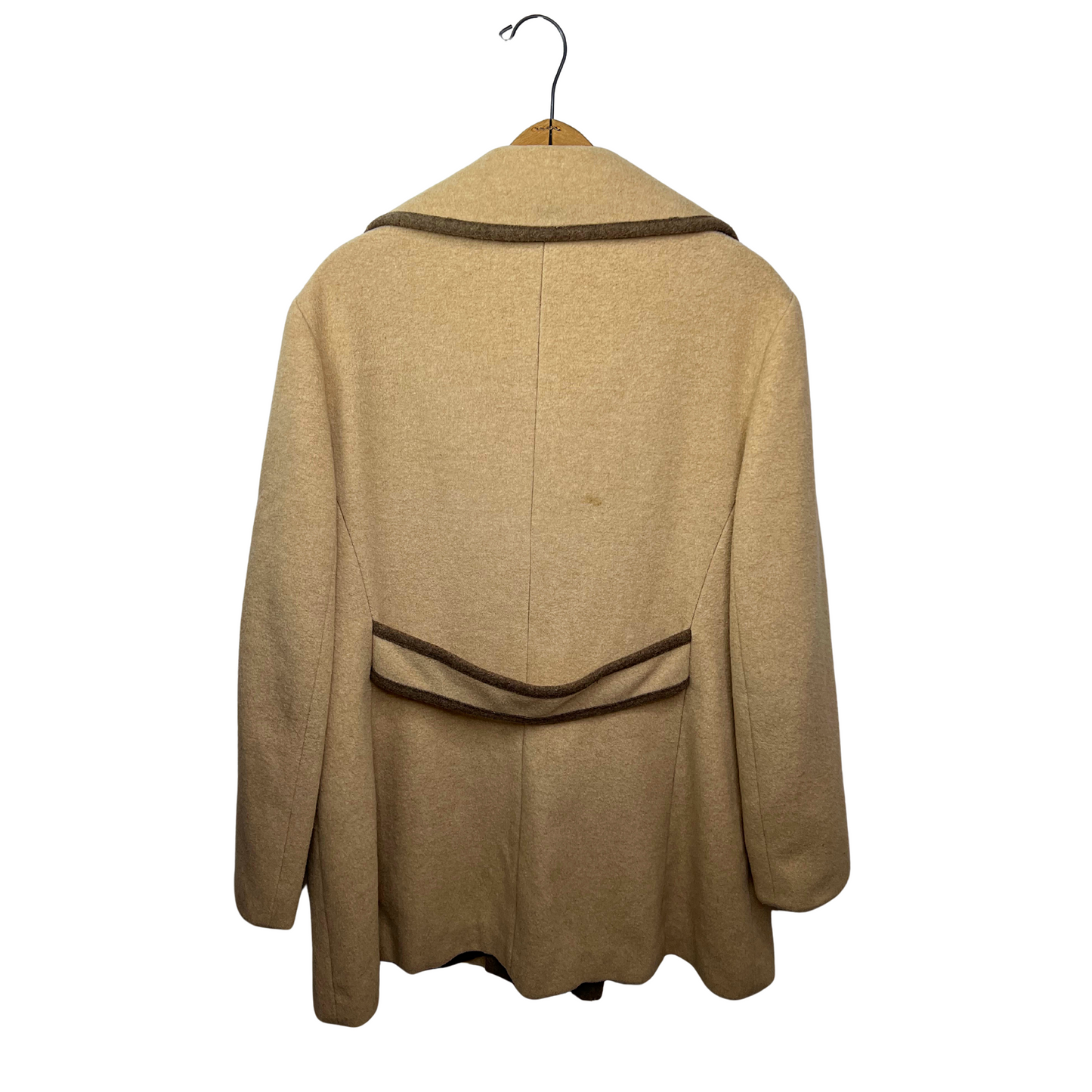 60’s Tan Wool Mackintosh Double-Breasted Peacoat Size Large