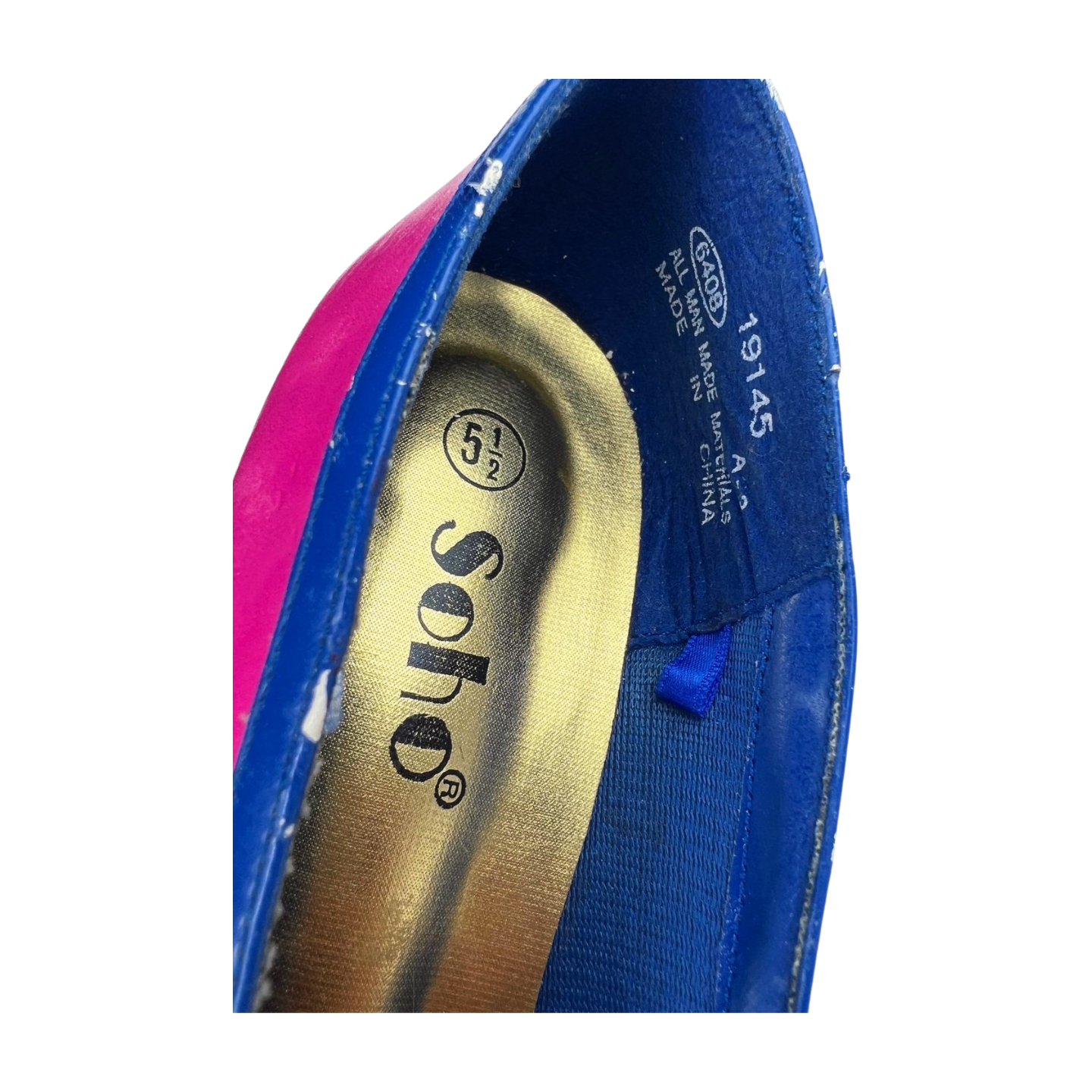 80s Pink Mod Colorblock Heels Wms Size 5