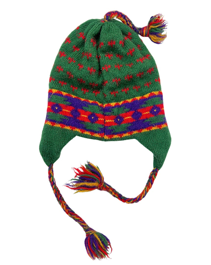 90’s Nordic Wool Tassel Ear Flap Hat