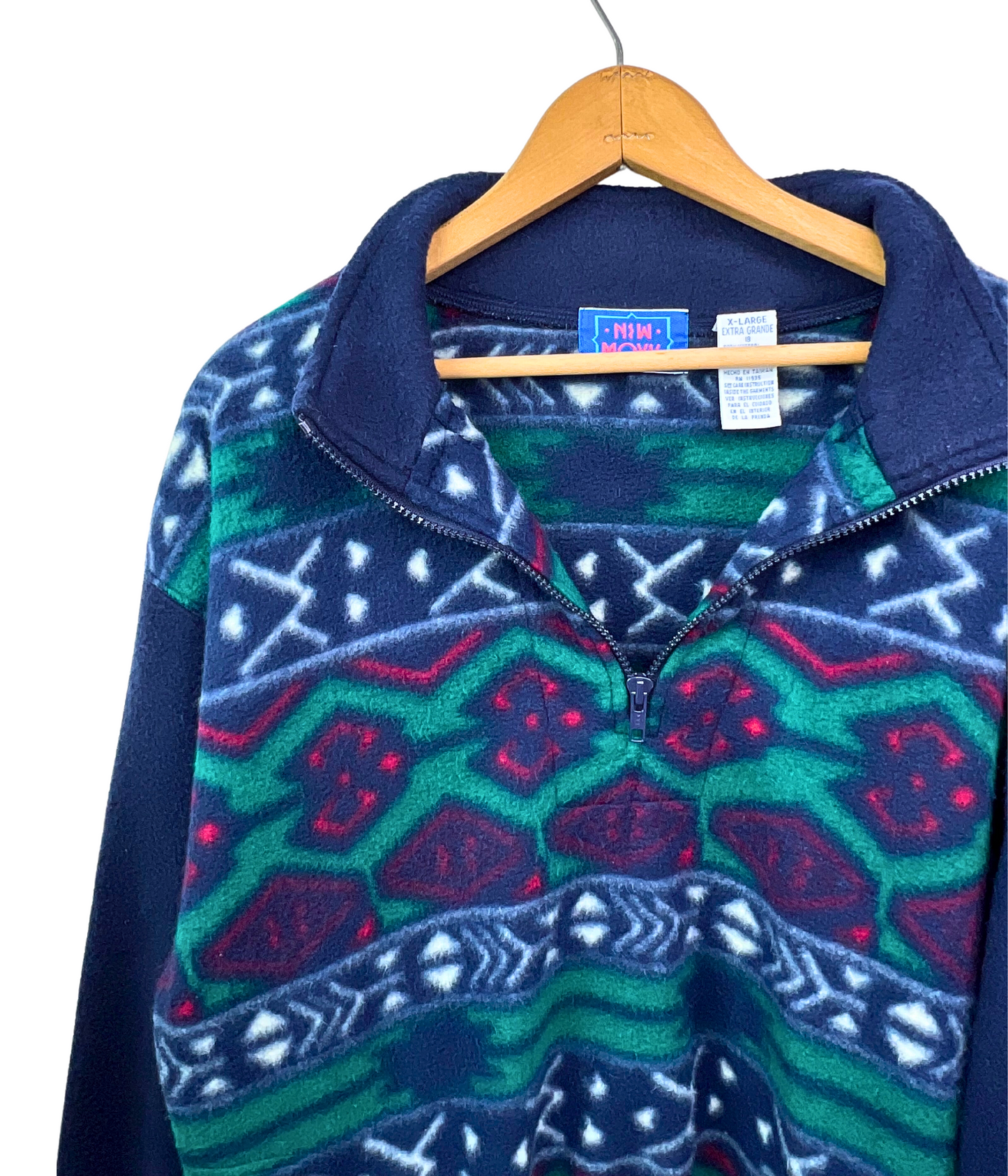 90’s Aztec Pattern Cozy 1/4 Zip Fleece Pullover Size M/L