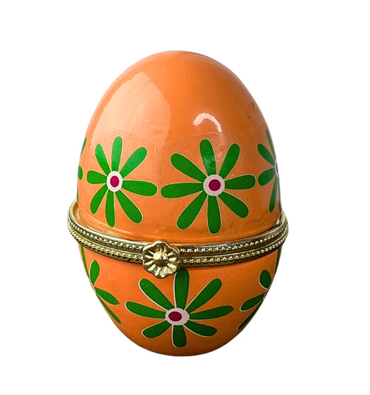 Painted Easter Egg Hinged Trinket Box