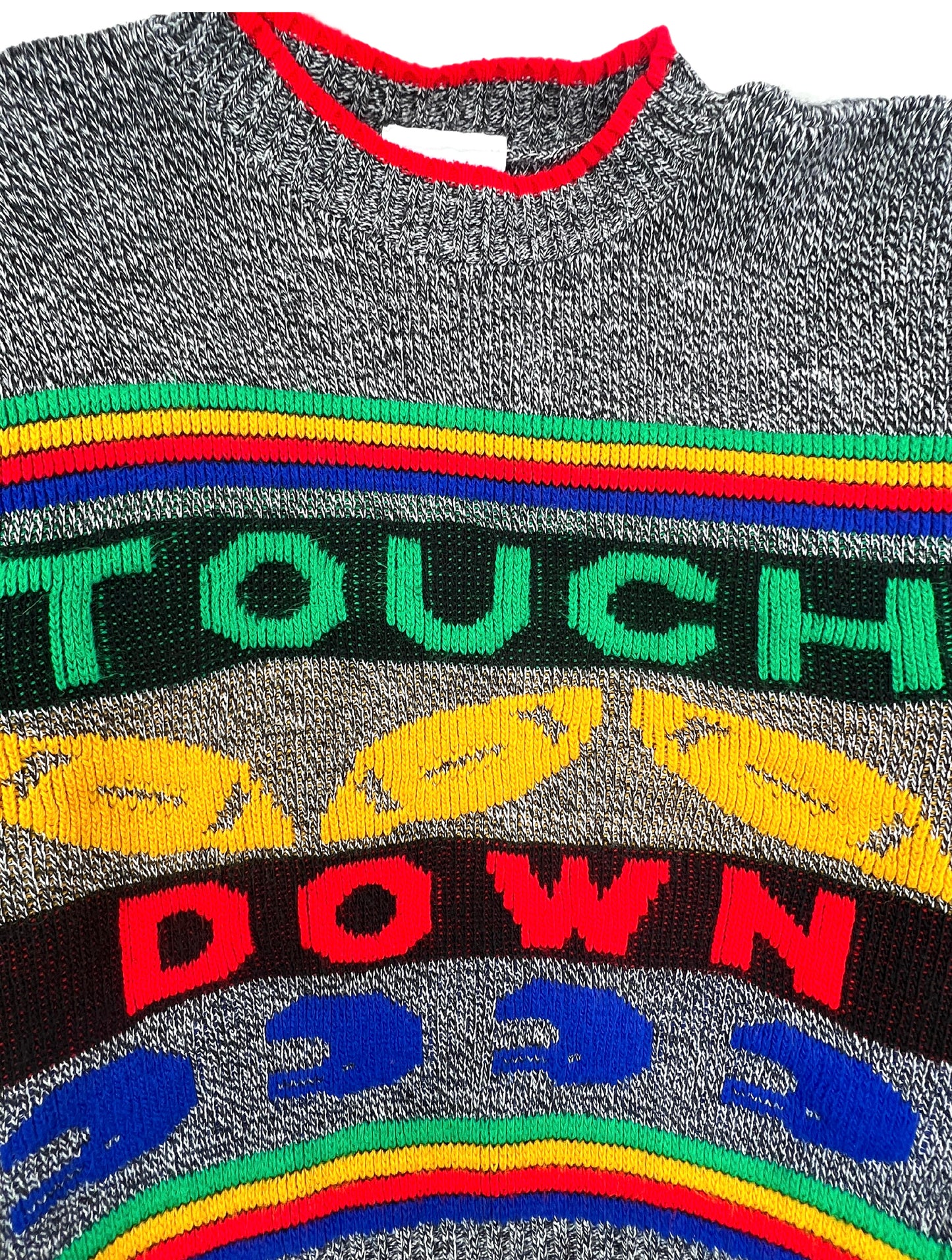 80’s TOUCHDOWN Rainbow Sweater Kids Size XL, Adult Sz XS