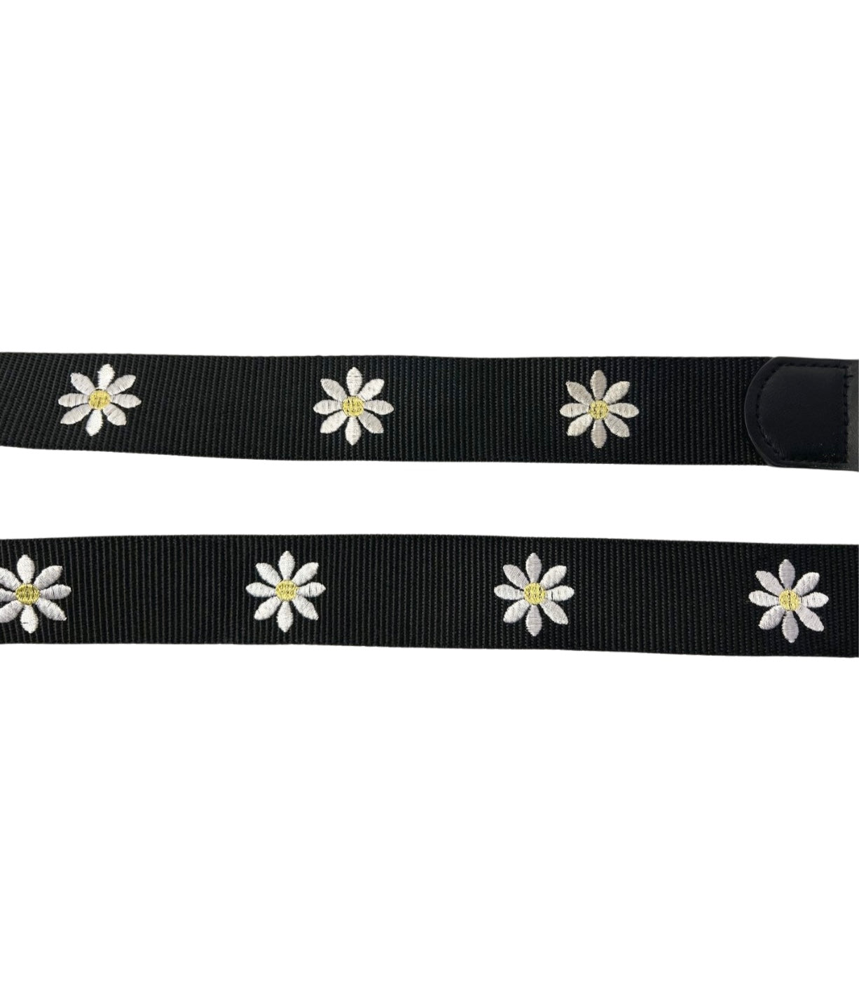 00s Y2K Daisy Print Canvas Circle Belt