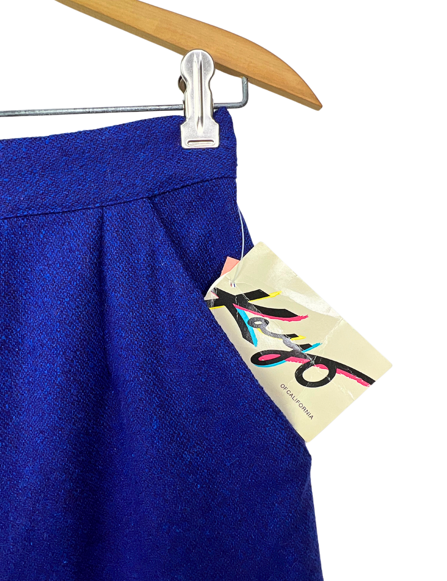 80’s Cobalt Blue Italian Wool DEADSTOCK Pencil Skirt Size 2