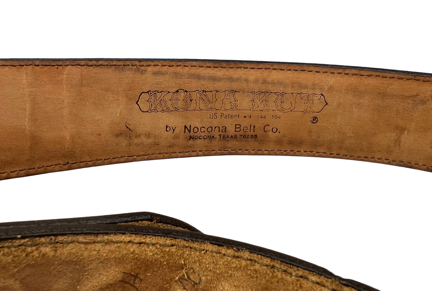 70’s Western Eagle Belt Buckle Tooled Leather Belt Size 54