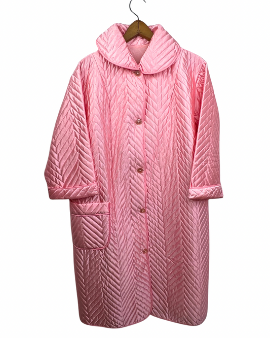 60’s Baby Pink Quilted Housecoat Robe