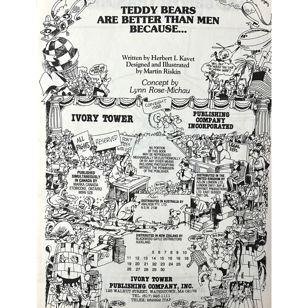 1988 Teddy Bears are Better than Men Because….Funny Satire Book