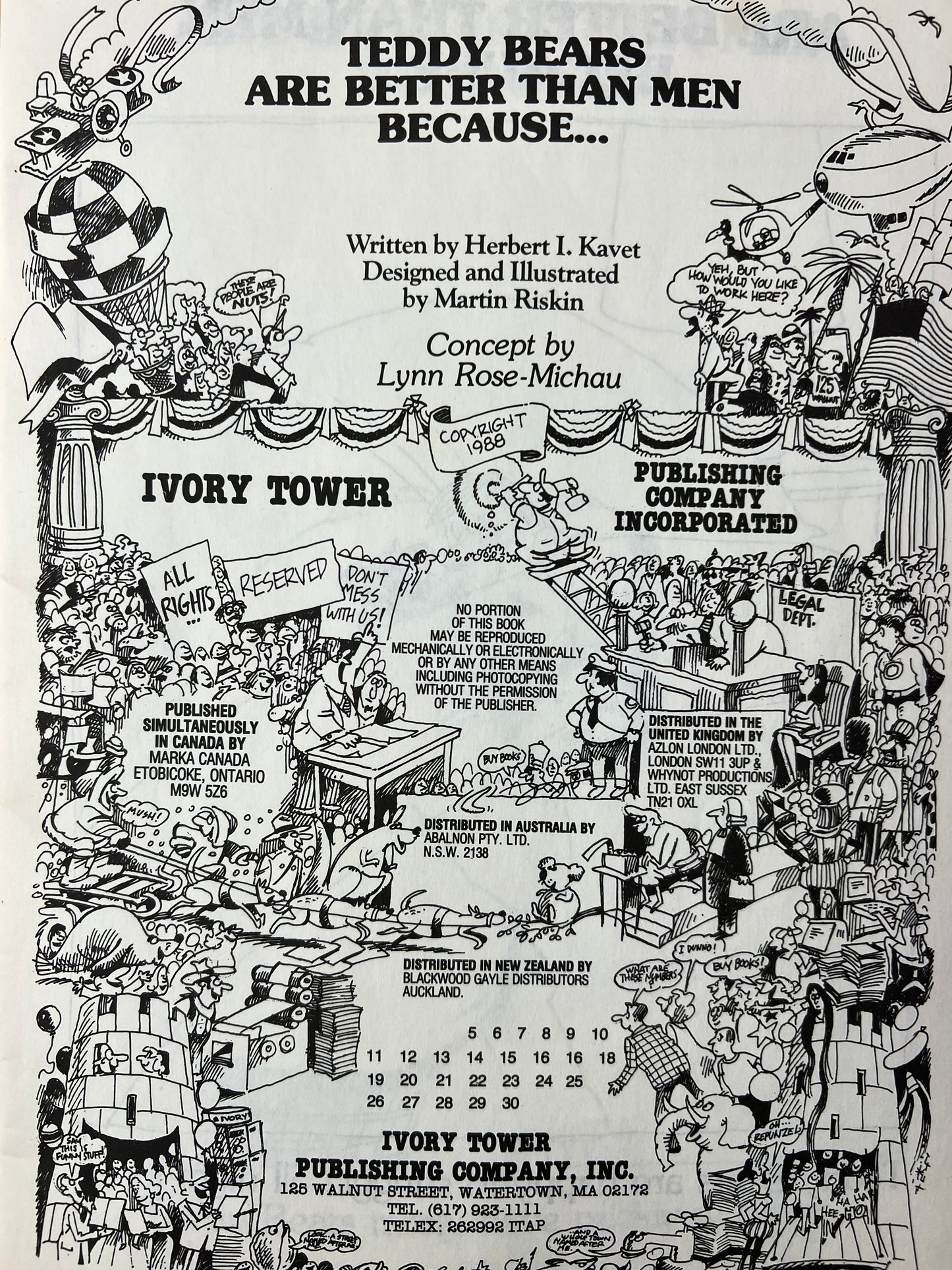 1988 Teddy Bears are Better than Men Because….Funny Satire Book